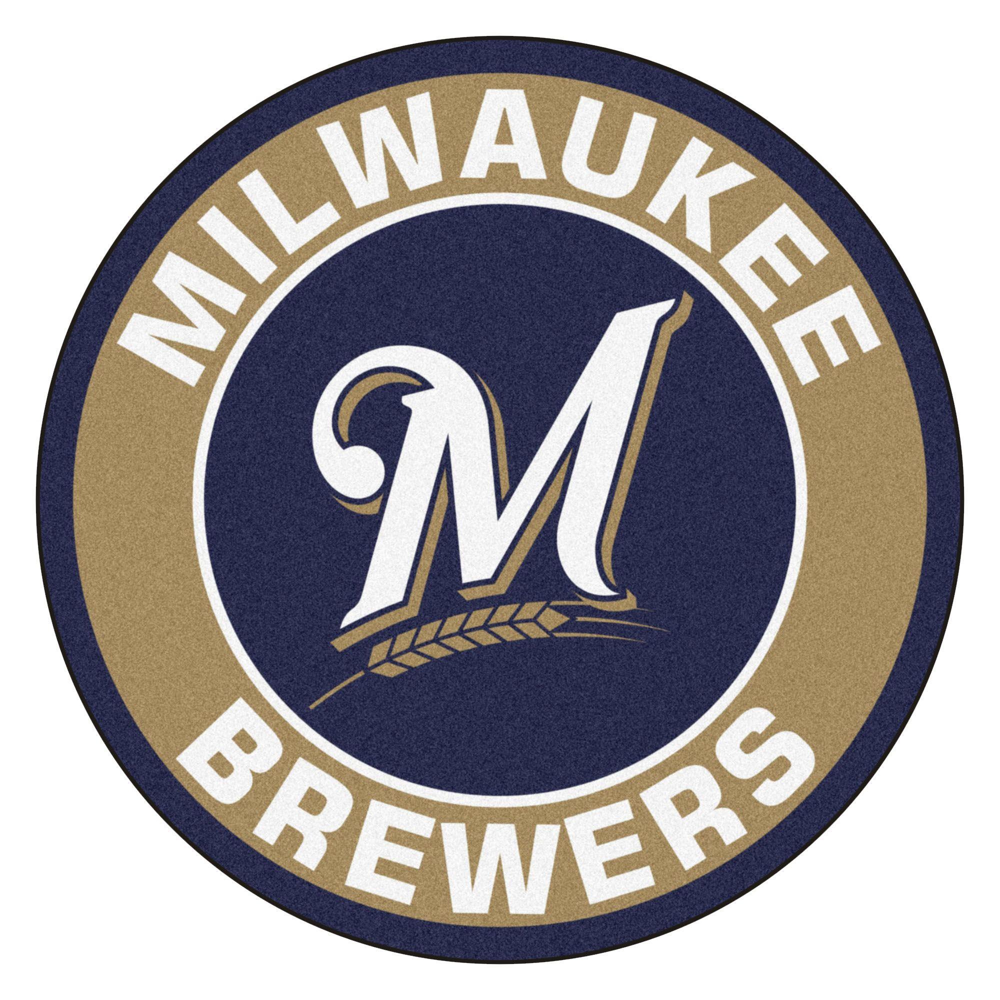 Milwaukee Brewers Logo Roundel Mat Round Area Rug