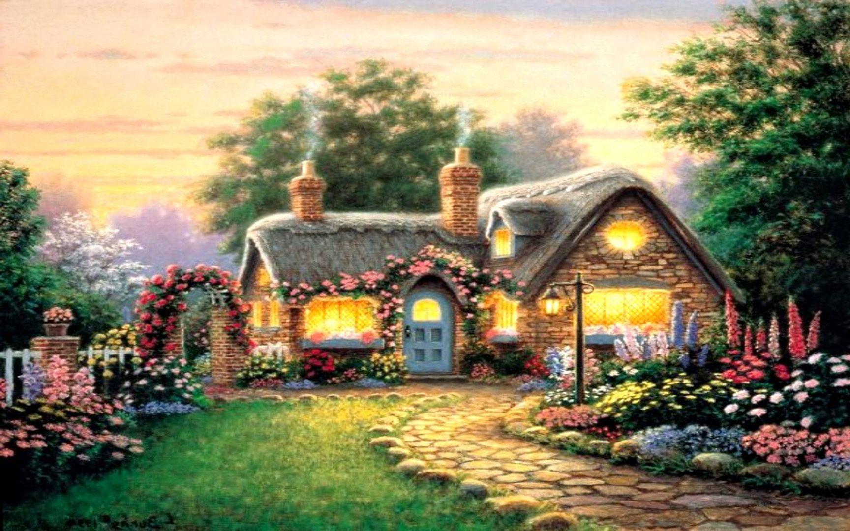 Peaceful, Beautiful, Cottage, Wallpaper, HD Free Photo, Cool