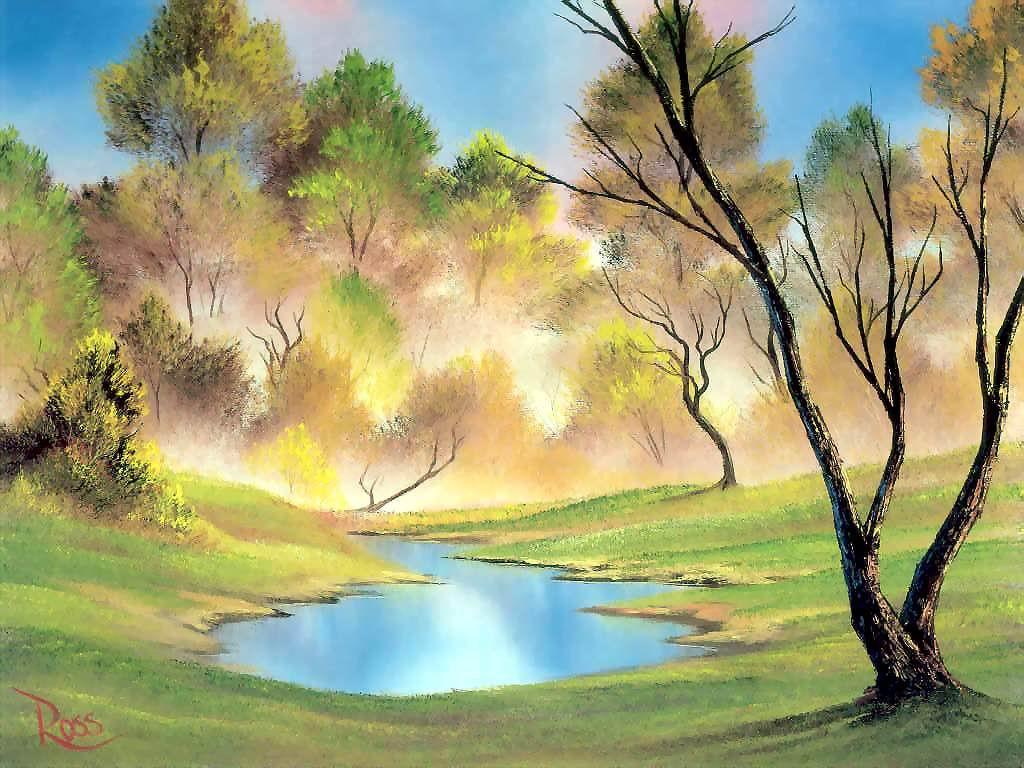 Beautiful Sight Landscape Oil Paintings Wallpaper