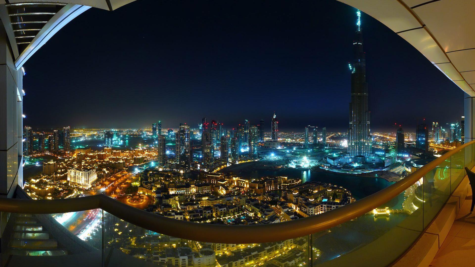 Dubai City Night View Wallpaper