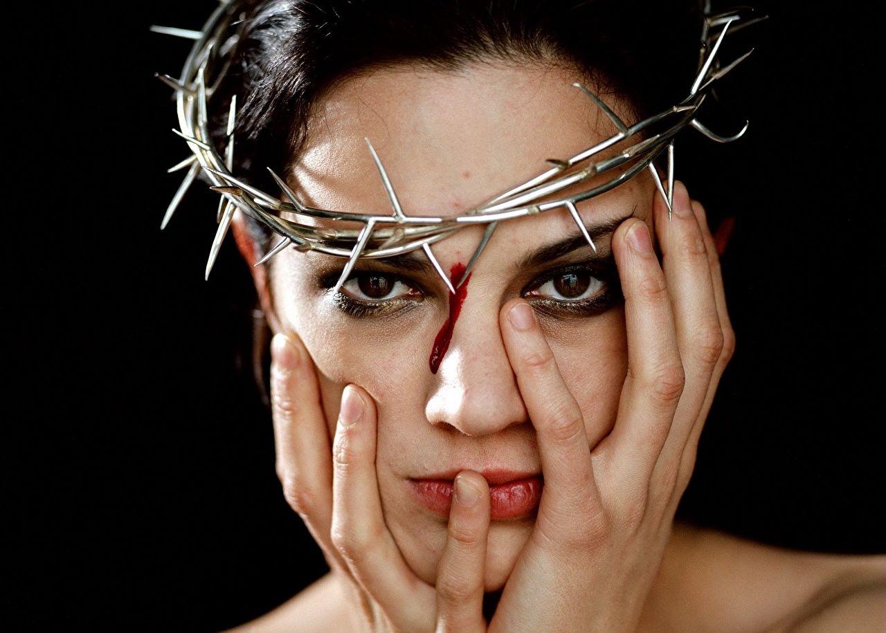 Wallpaper Asia Argento Eyes Brunette girl Blood Face Glance