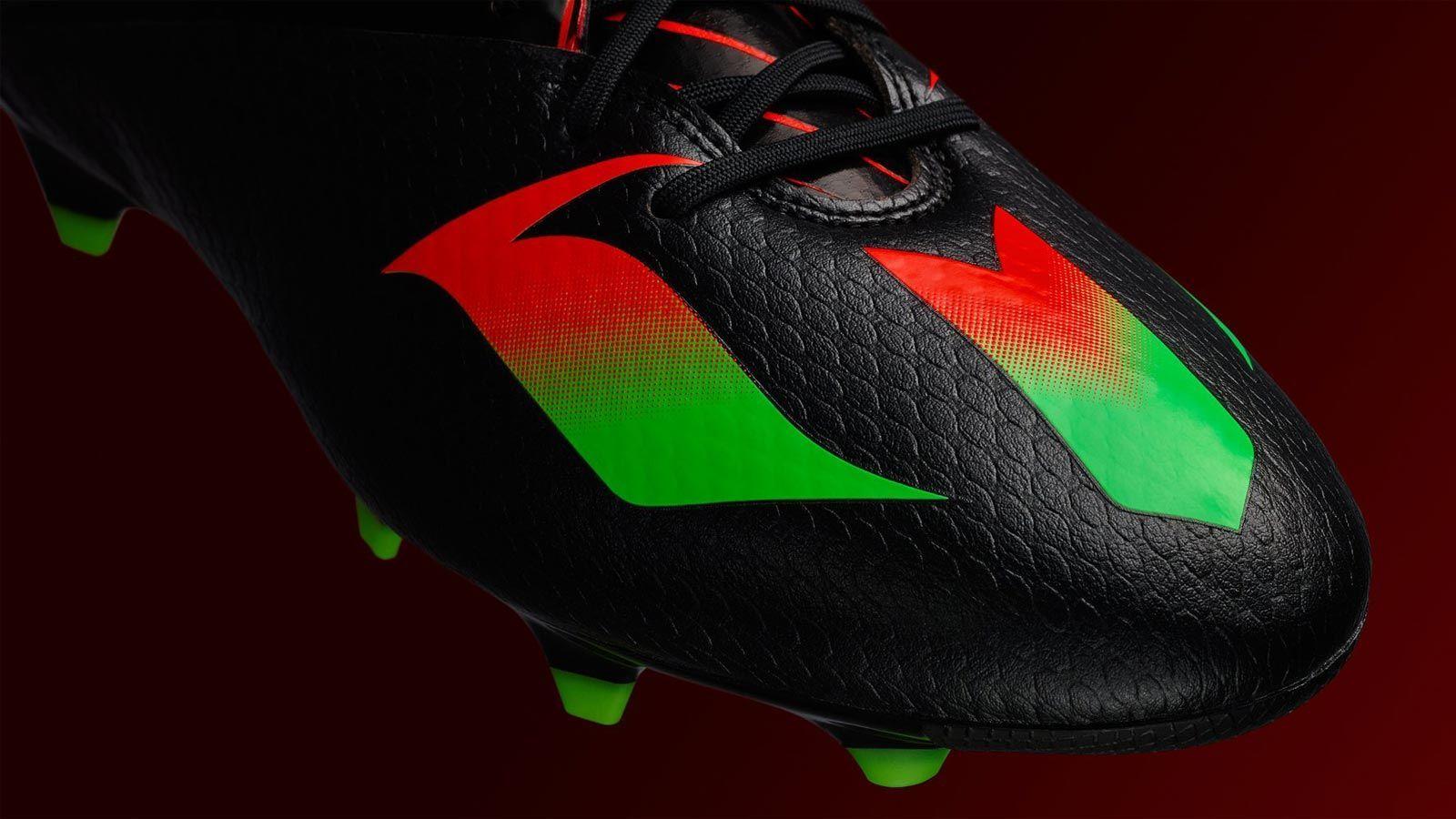 The New Black / Red Adidas Messi 2015 2016 Football Boot Features An