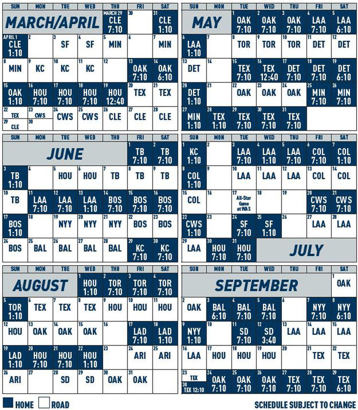Gazing Into the Known Unknown: the 2018 Seattle Mariners Schedule