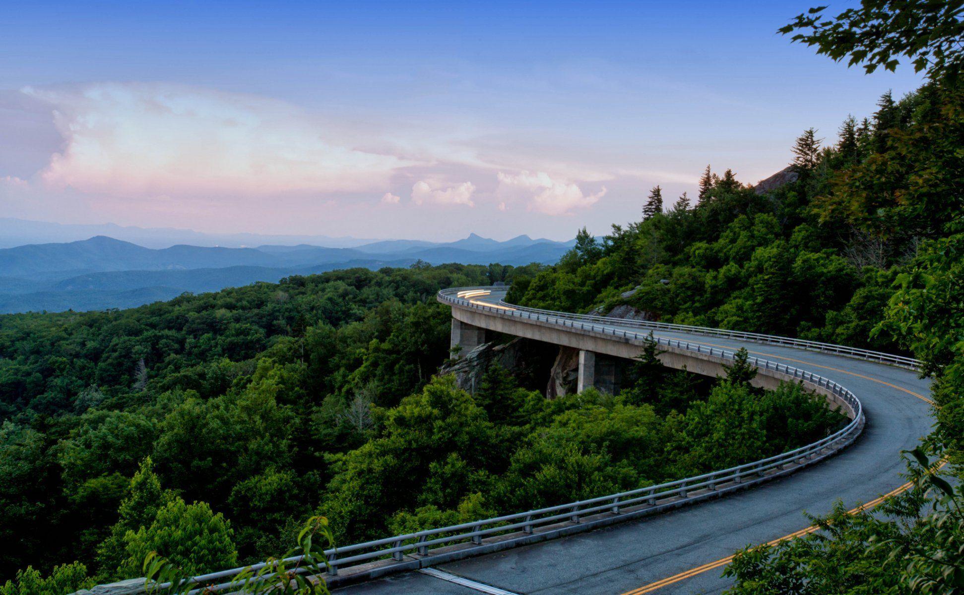 blue ridge parkway appalachian mountains mountain forest road HD