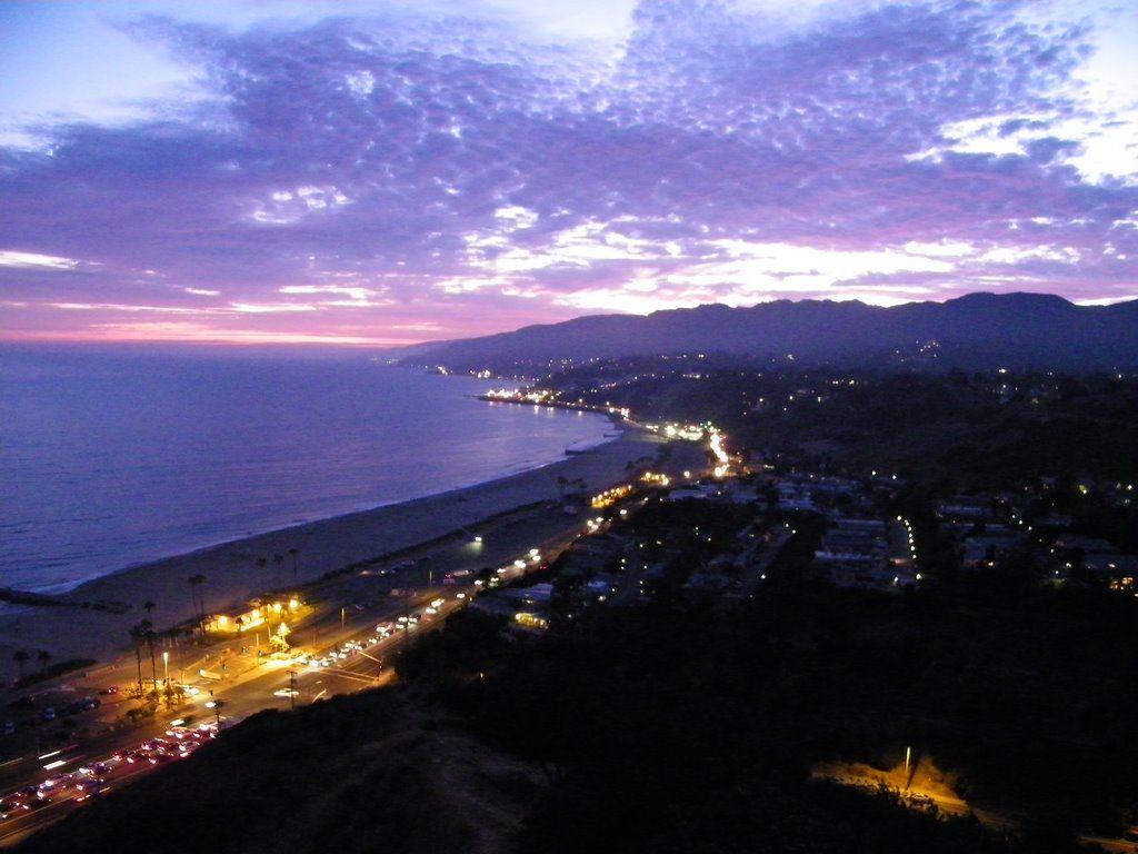 Pacific Coast Highway, Shoreline and Mountains after Sunset