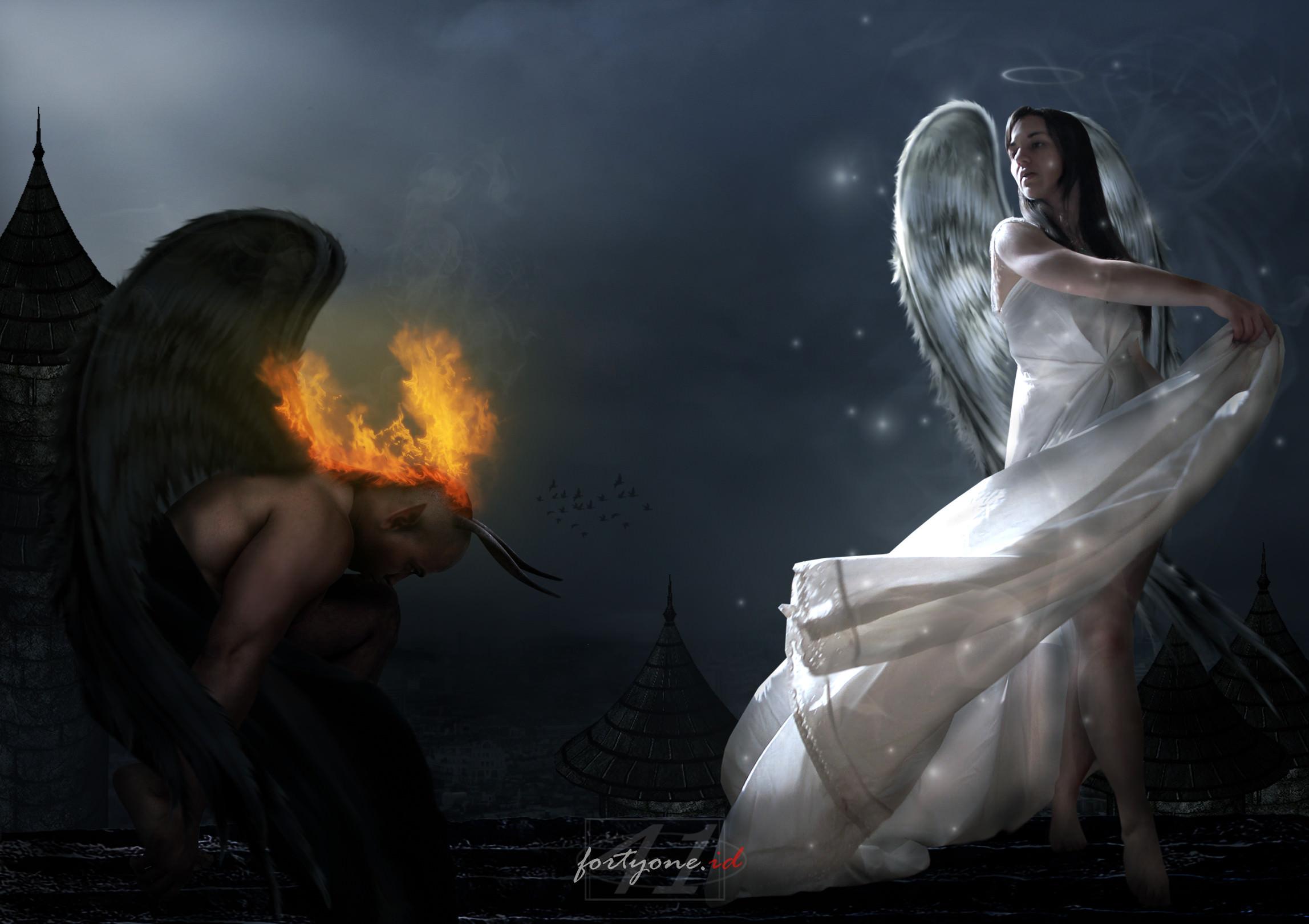 Demon and Angel wallpaper from Angels wallpaper