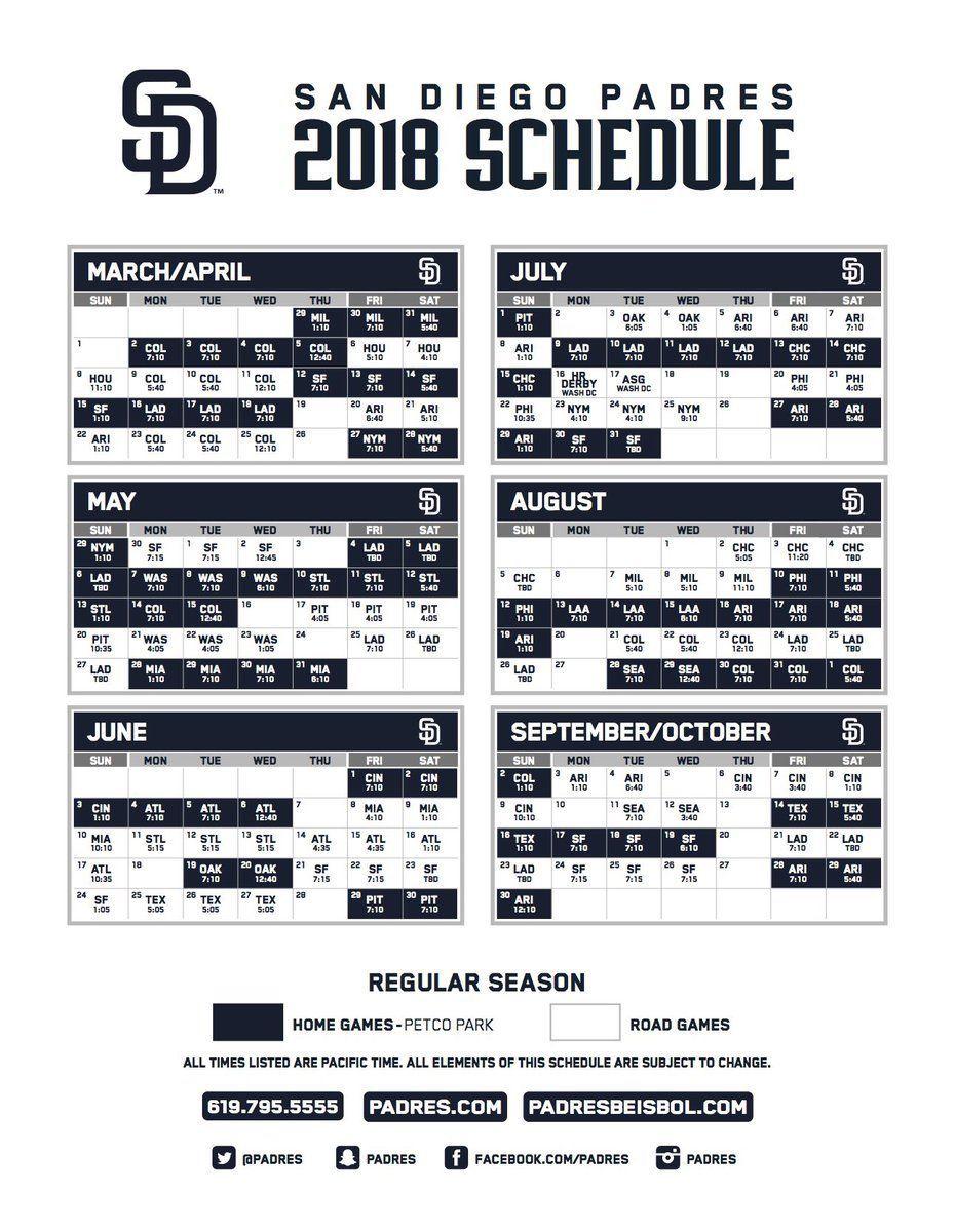 San Diego Padres Season Schedule San Diego Padres