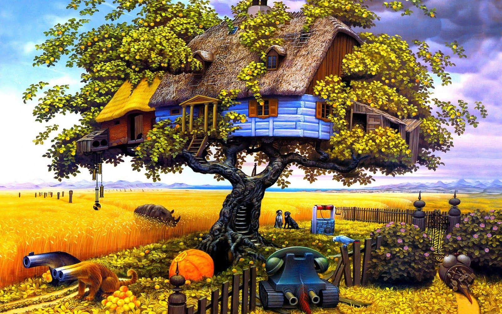 I Love Tree House: Autumn Tree House Wallpaper 1680x1050