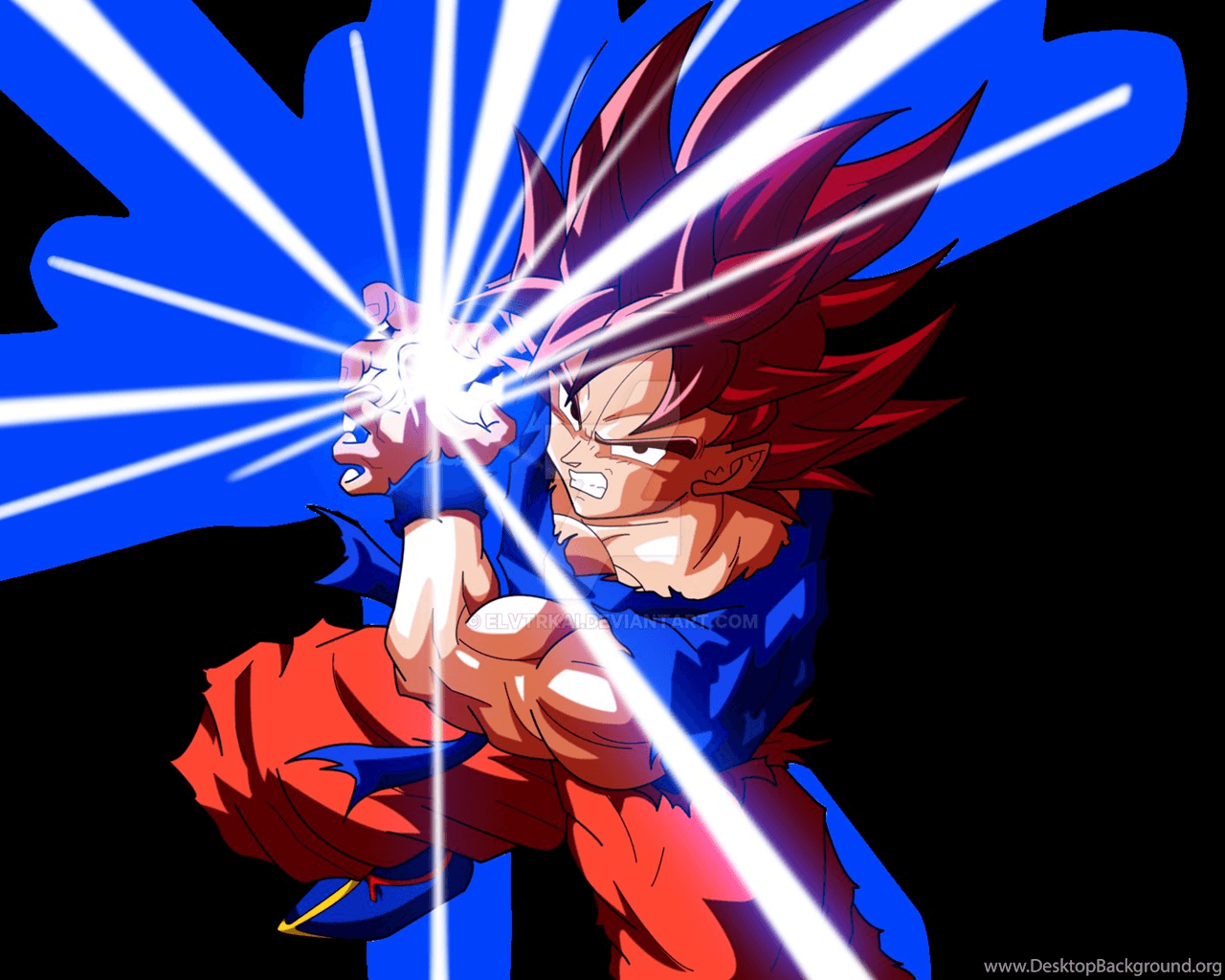 Goku Kaioken Kamehameha By ElvtrKai Desktop Background