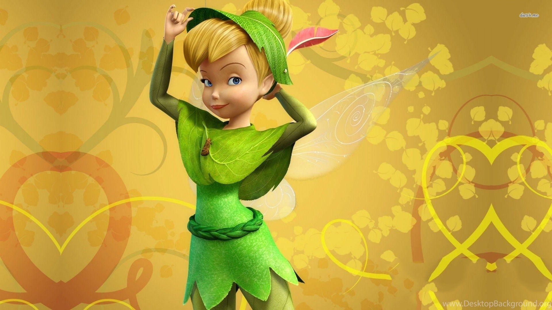Tinker Bell In Peter Pan Outfit Wallpaper Cartoon Wallpaper