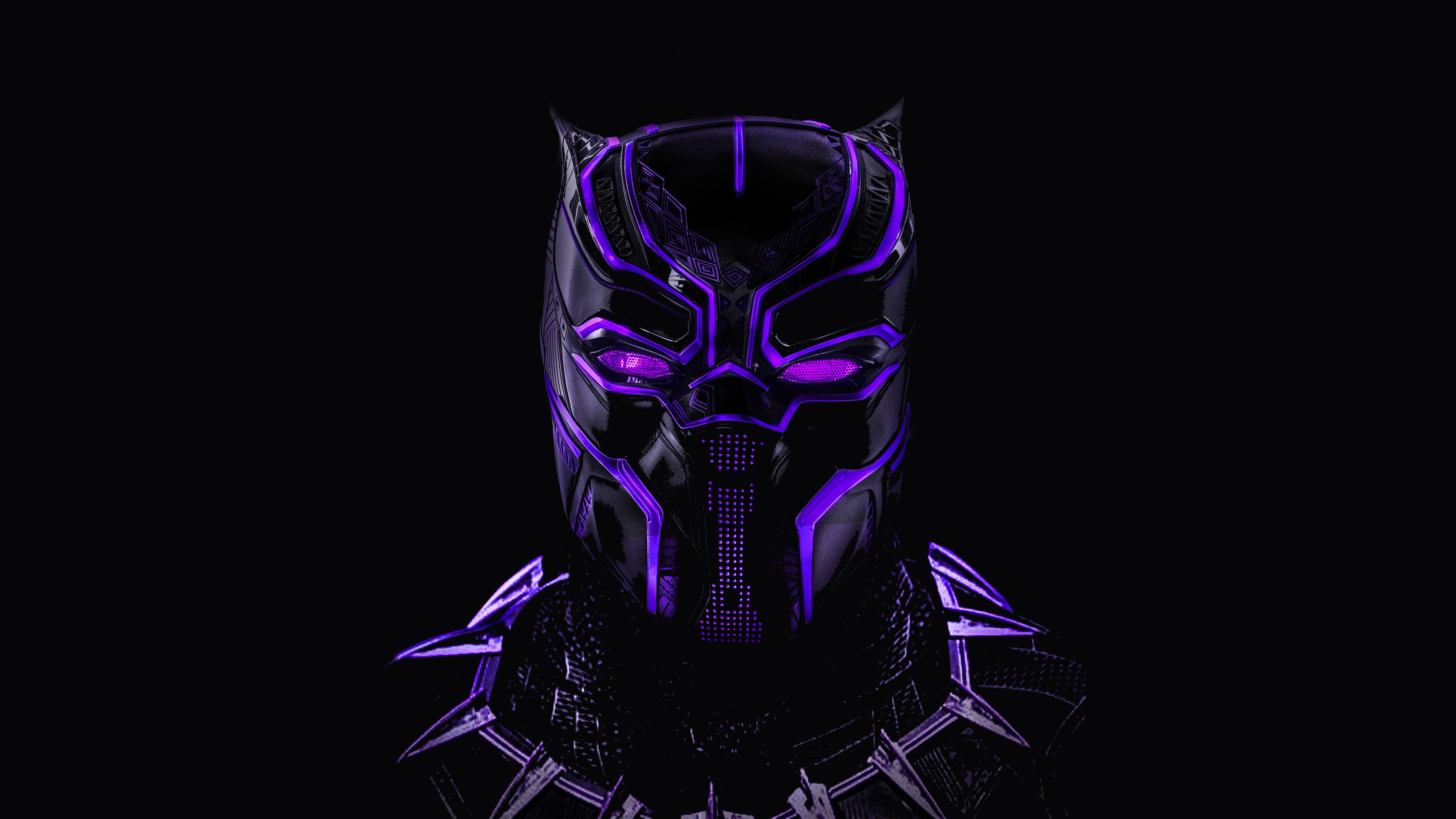 Wallpaper Black Panther, Neon, Artwork, 5K, Creative Graphics / Most