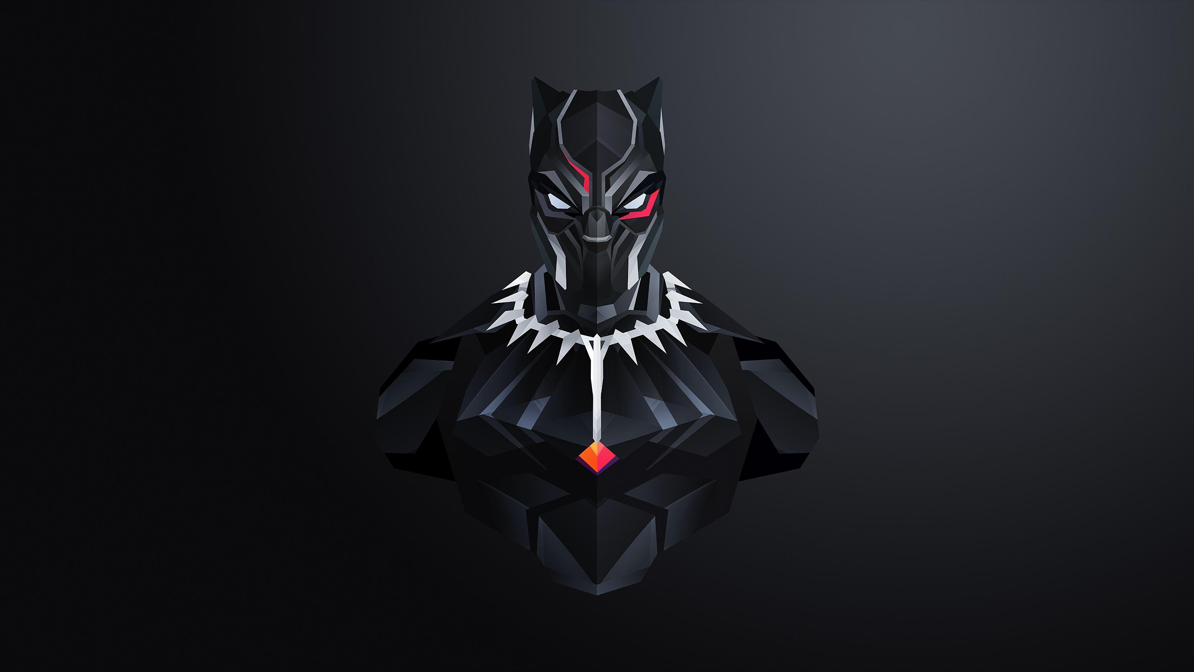 Wallpaper Black Panther, Minimal, 4K, Creative Graphics