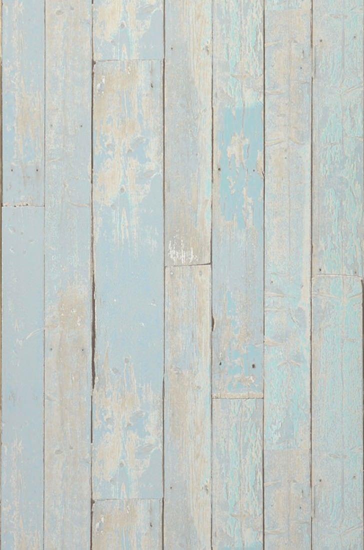 Wallpaper Country Wood Pale blue, Grey beige, Pastel turquoise