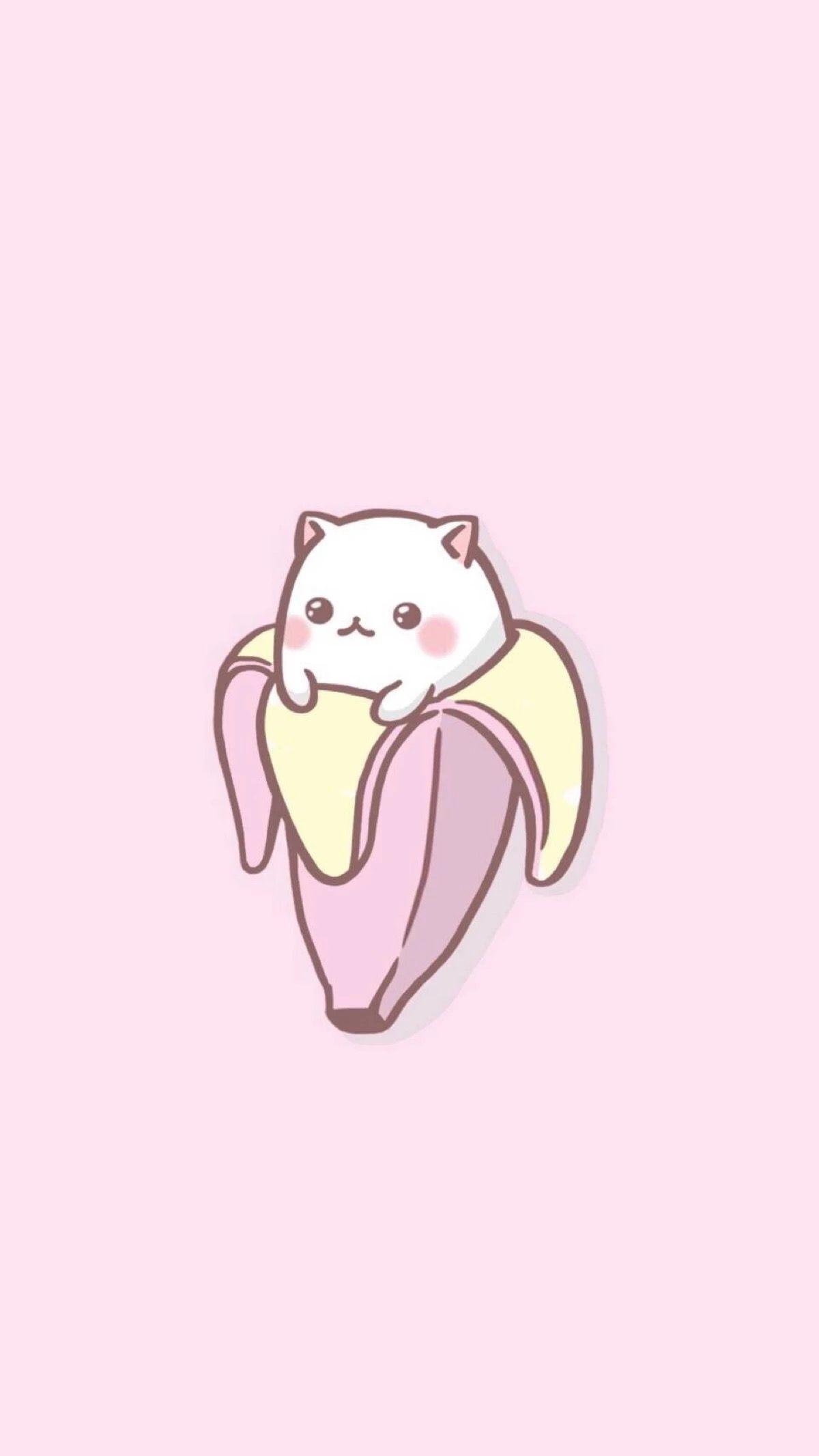 Banana cat. Hello kitty iphone wallpaper, Cute cartoon wallpaper, Rainbow cartoon