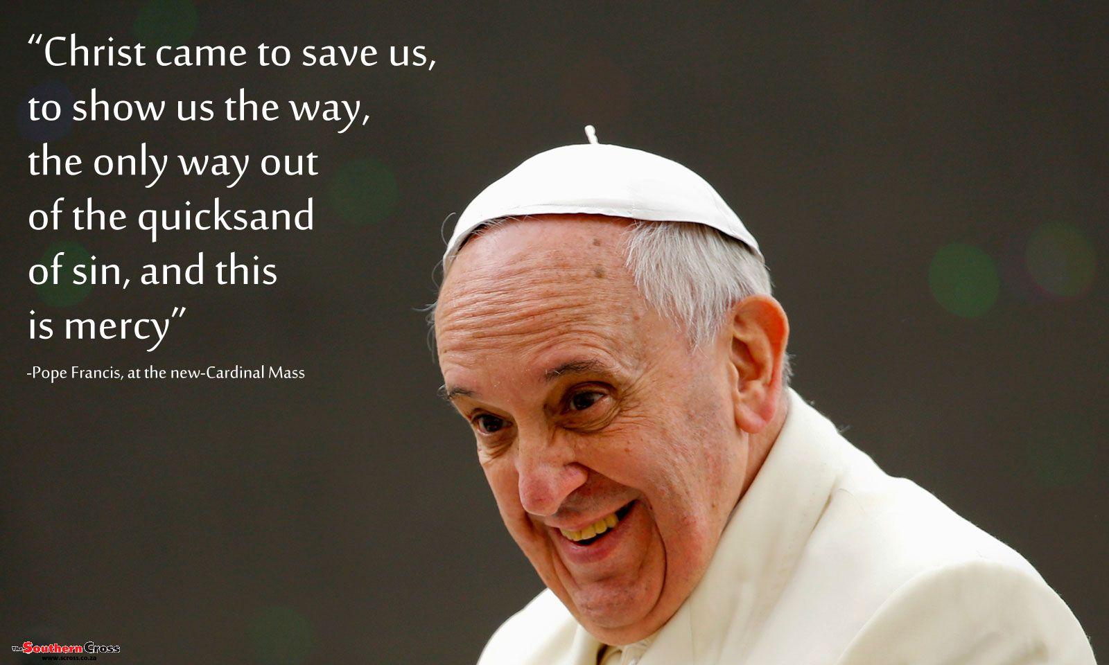 Pope Francis 'Christ Saves' Wallpaper
