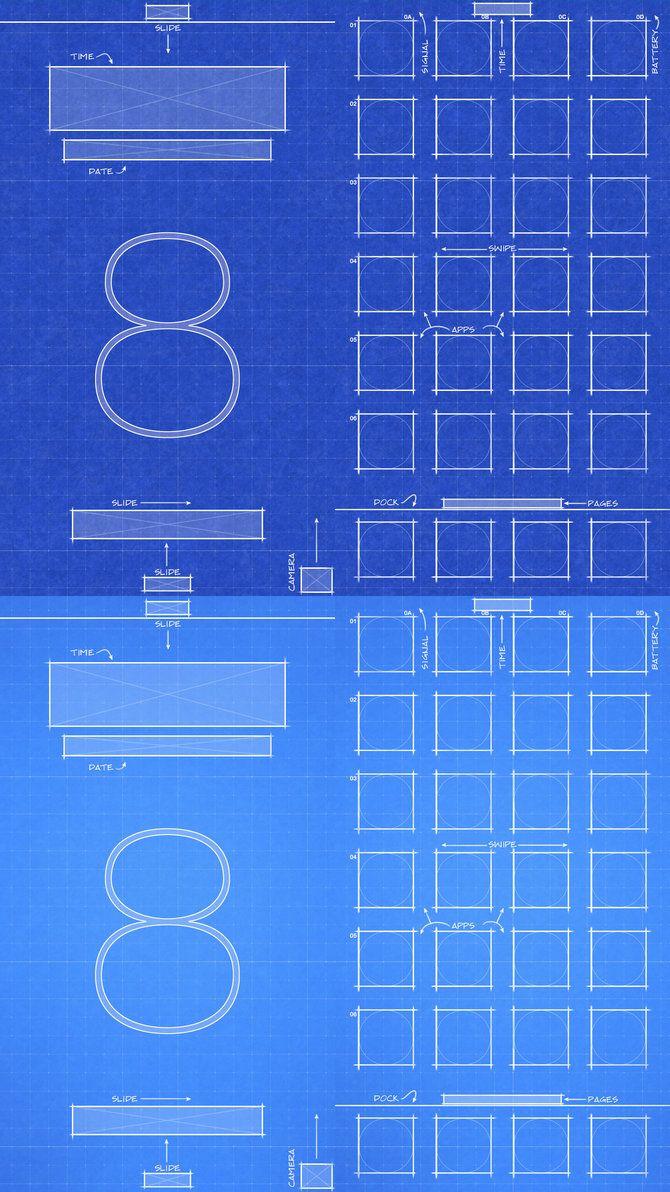 iPhone 6 iOS8 Blueprint Wallpaper