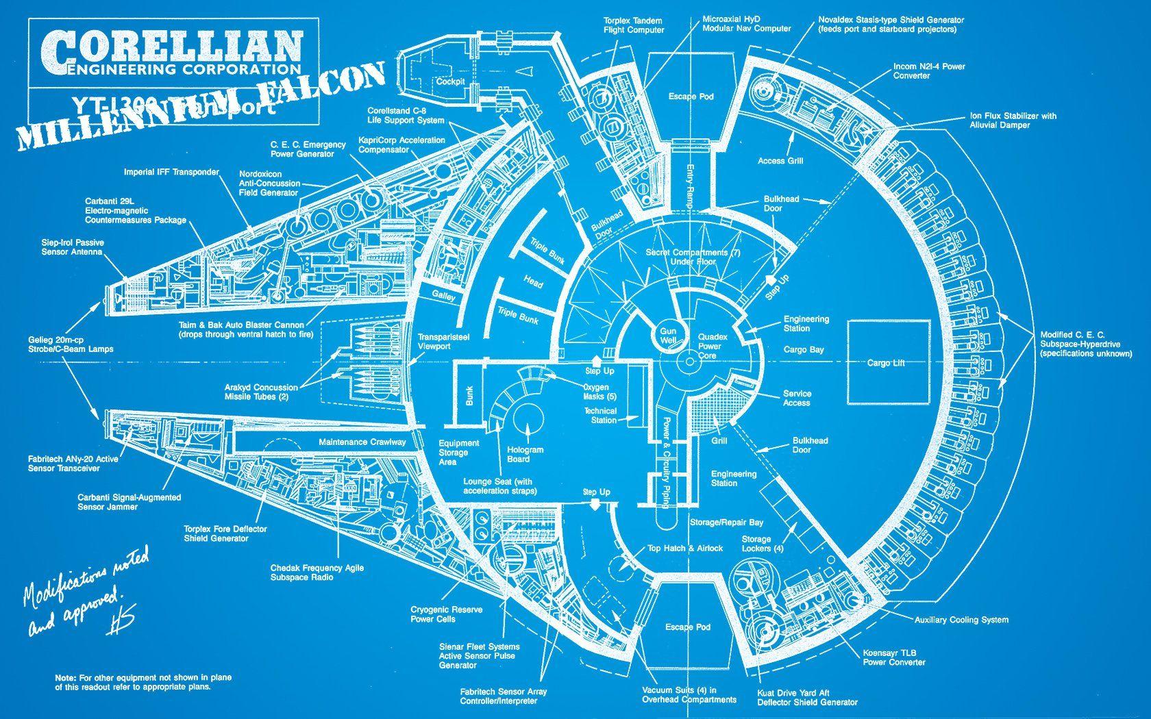 Star Wars blueprints Millennium Falcon wallpaperx1050