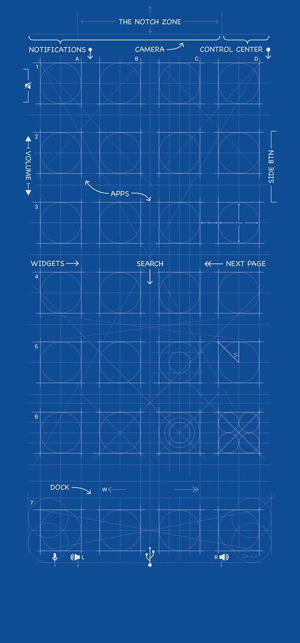 iPhone X Blueprint Wallpaper