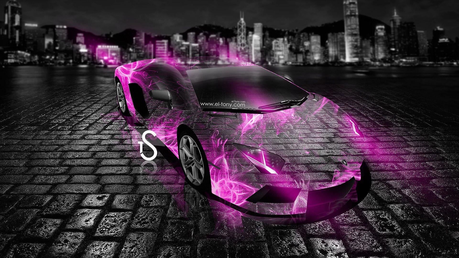 Lamborghini Aventador Pink Crystal Abstract Car 2013 HD Wallpaper