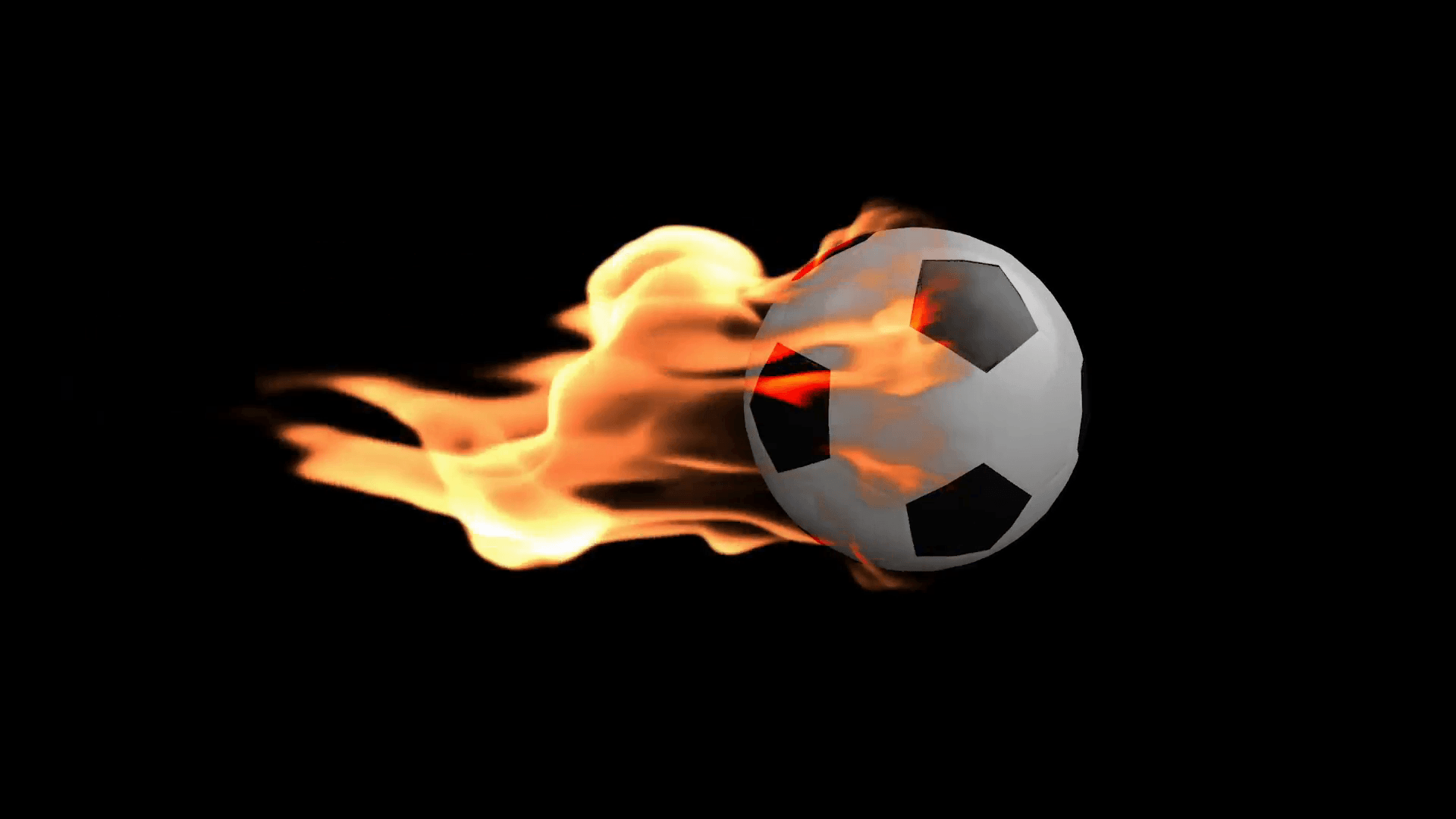 Soccer Ball on Fire Stock Video Footage