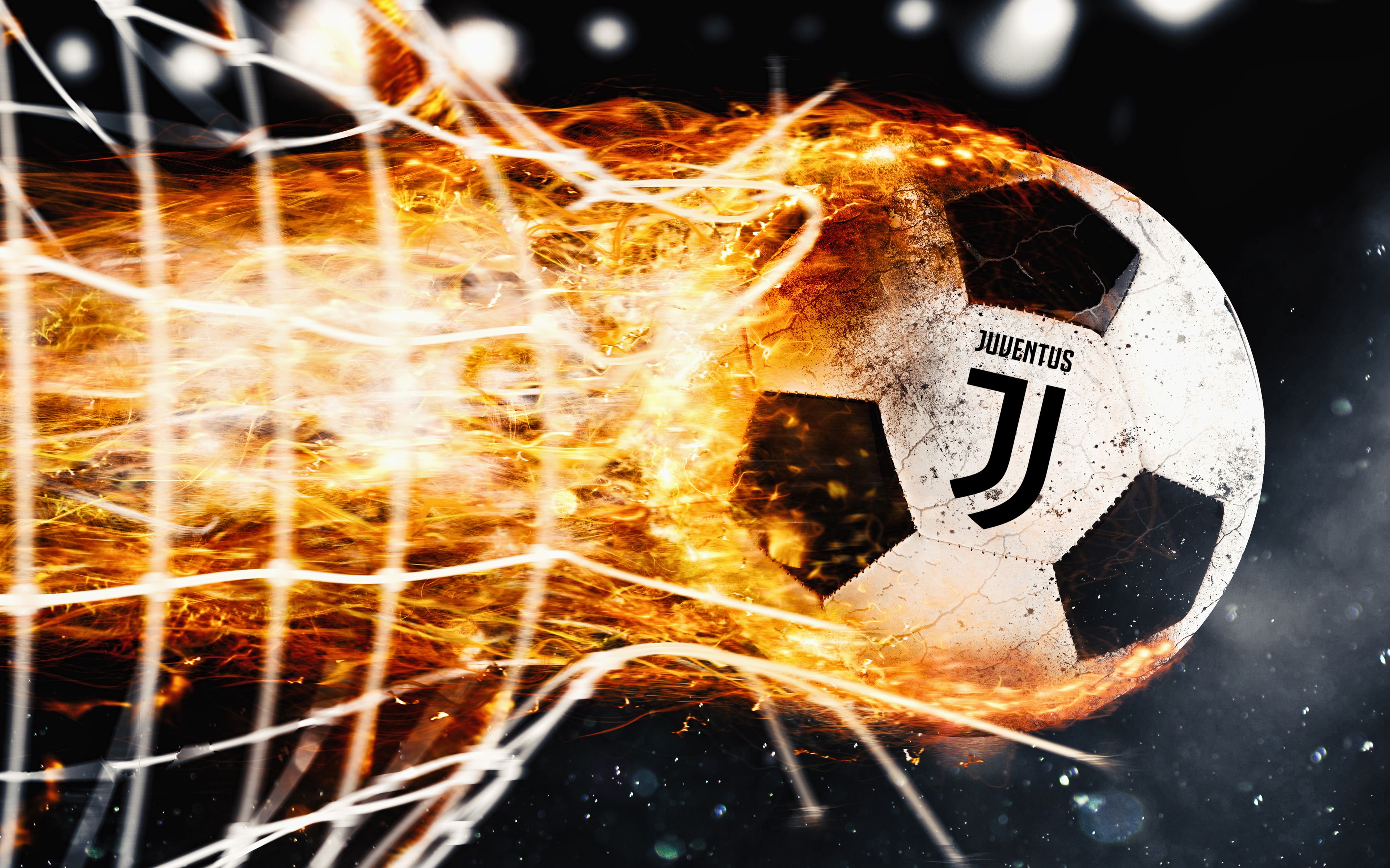 Download wallpaper Juventus, 4k, fire, new logo, flame, Juve, Serie