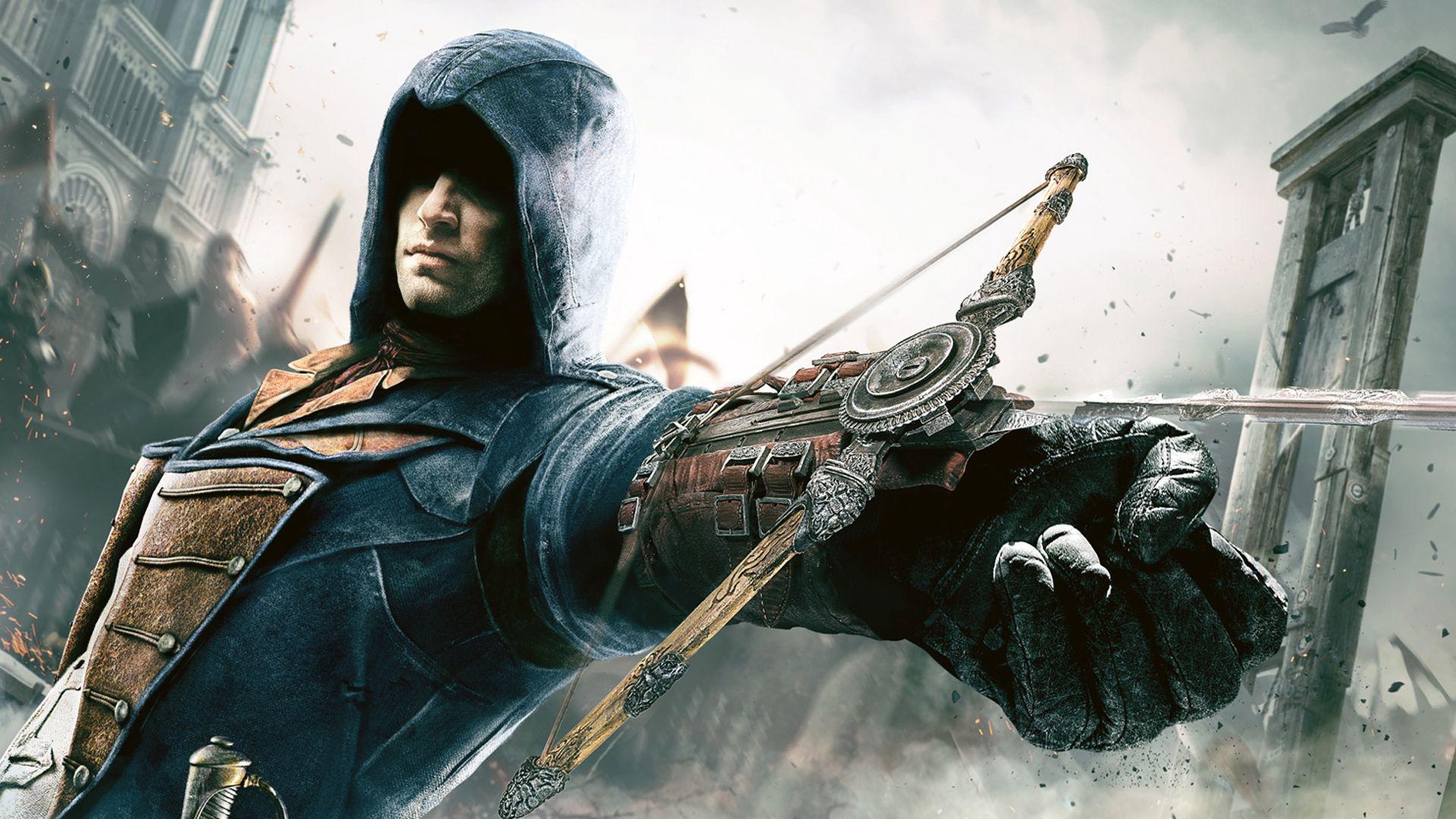 Download wallpaper 1920x1080 unity, arno, crossbow HD background
