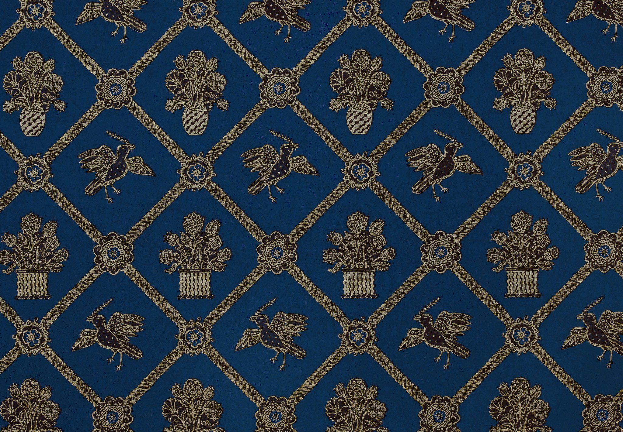 Blue and gold wall paper Gallery