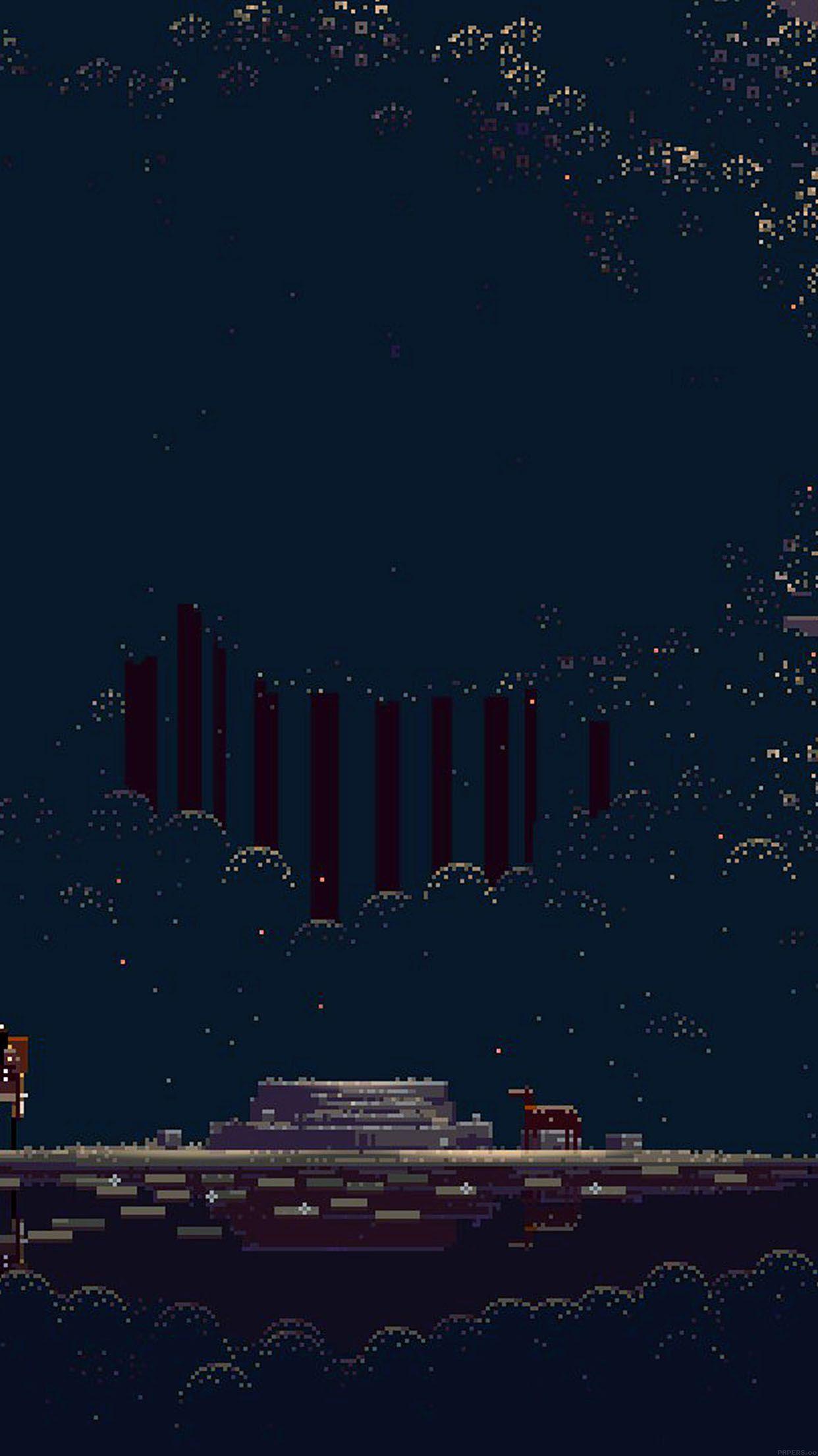 iPhone 6 Wallpaper pixelated universe game