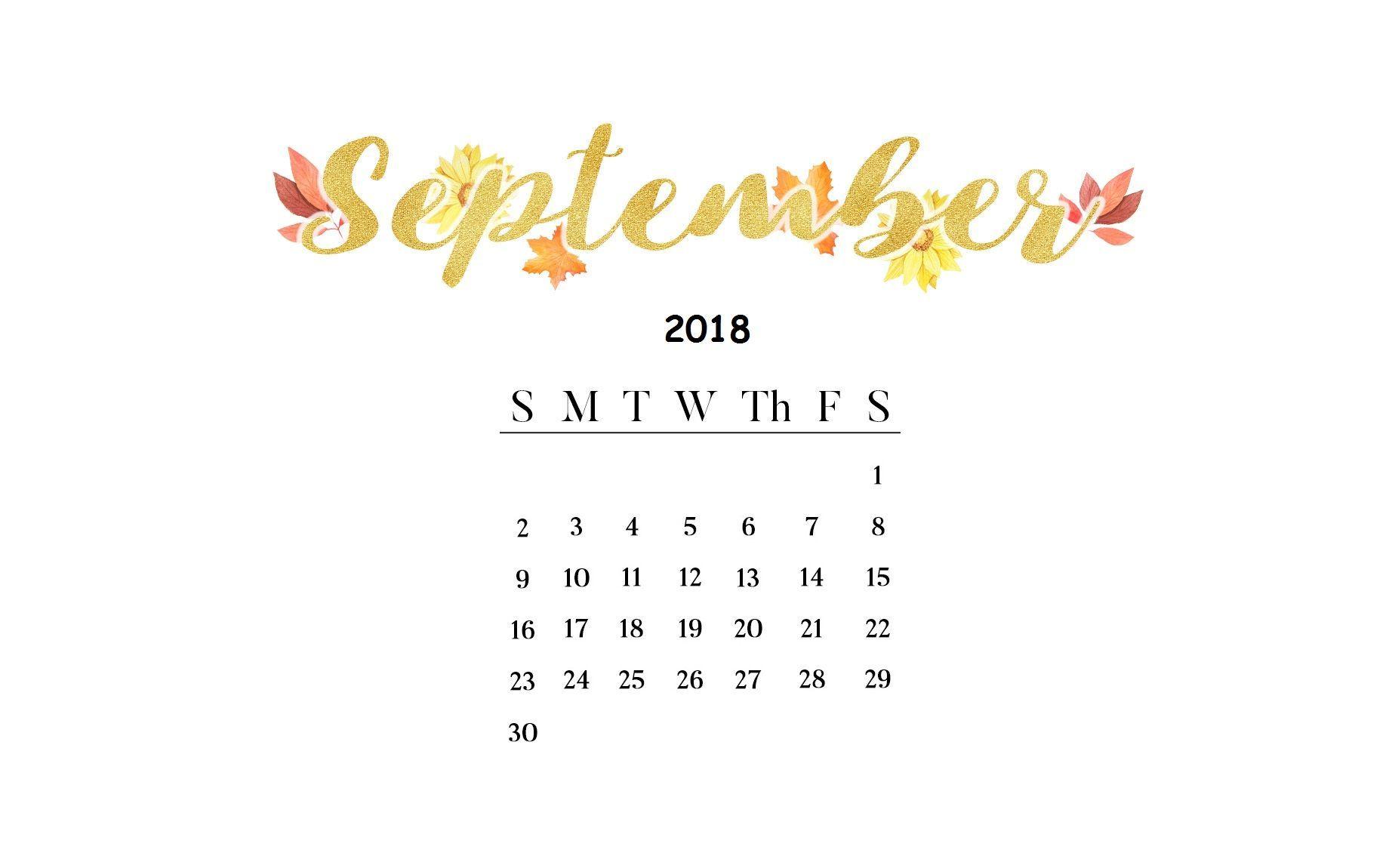 September 2018 Calendar Wallpaper. MaxCalendars