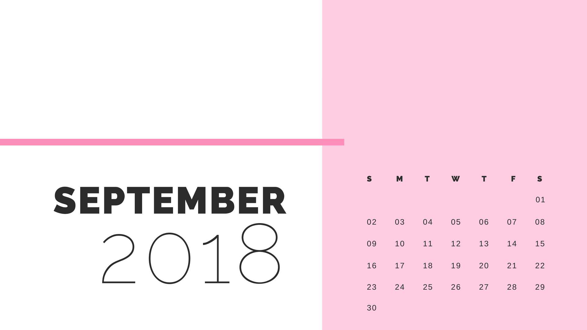 September 2018 Calendar Wallpapers