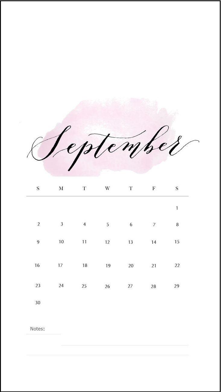 September 2018 iPhone Calendar Wallpaper Calendar iPhone