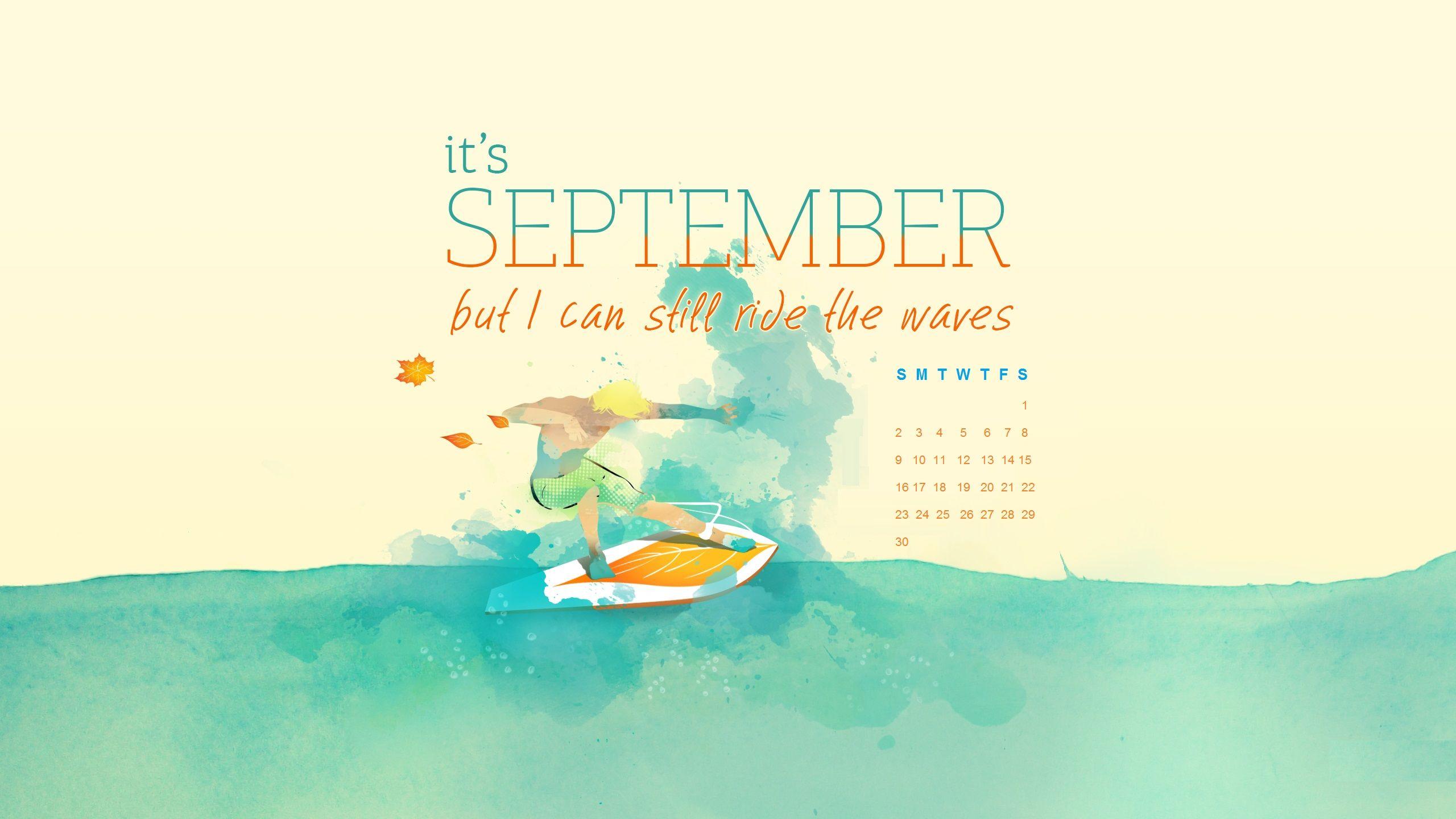 Watercolor September 2018 Calendar Wallpaper. Calendar 2018