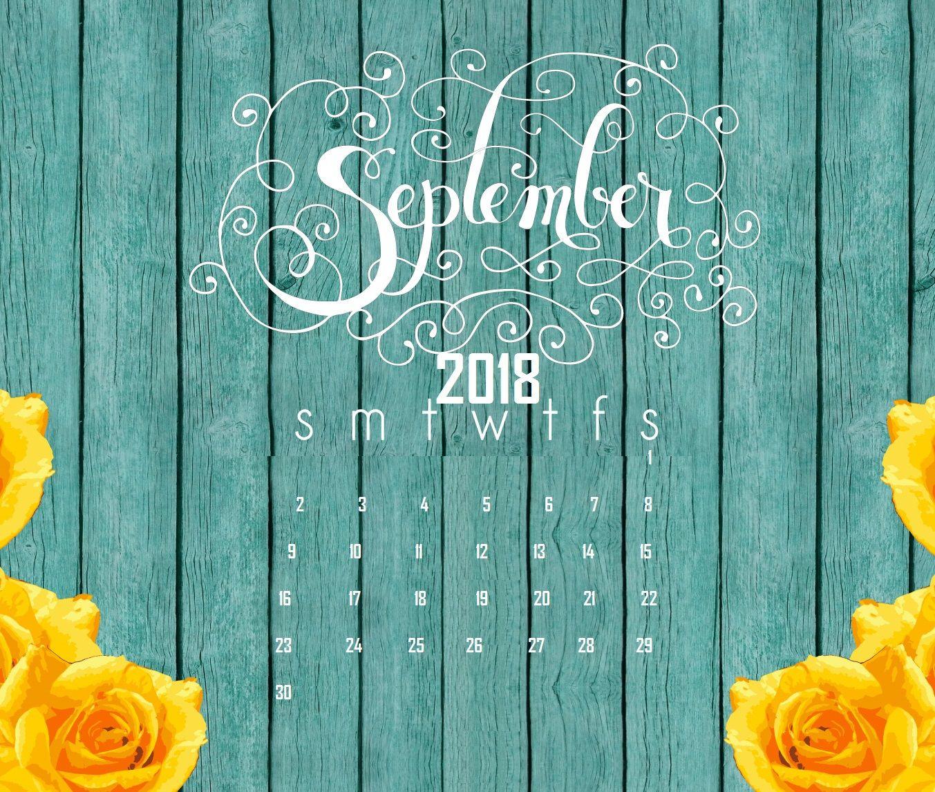 September 2018 iPhone Calendar Wallpaper