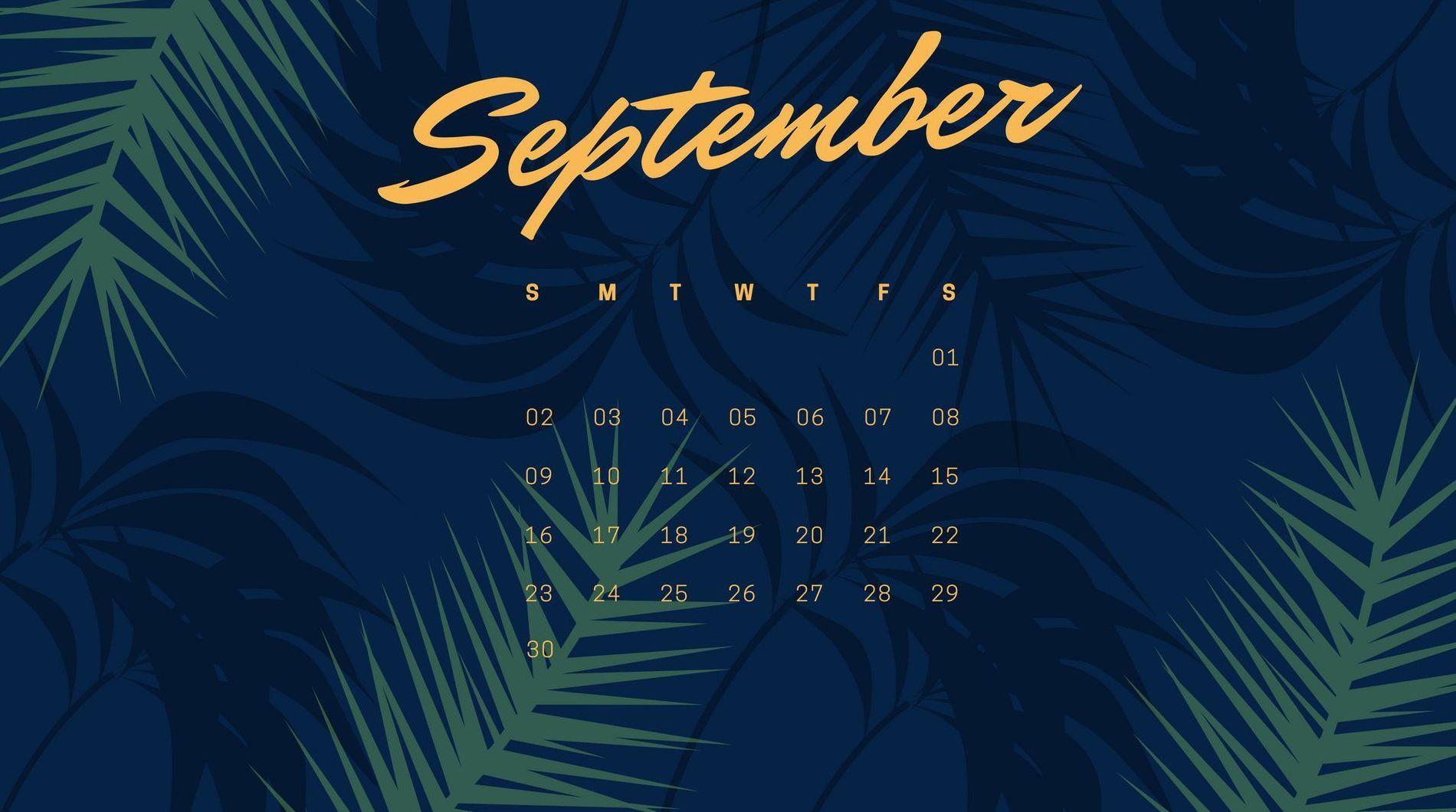 Cute September 2018 Calendar Wallpaper