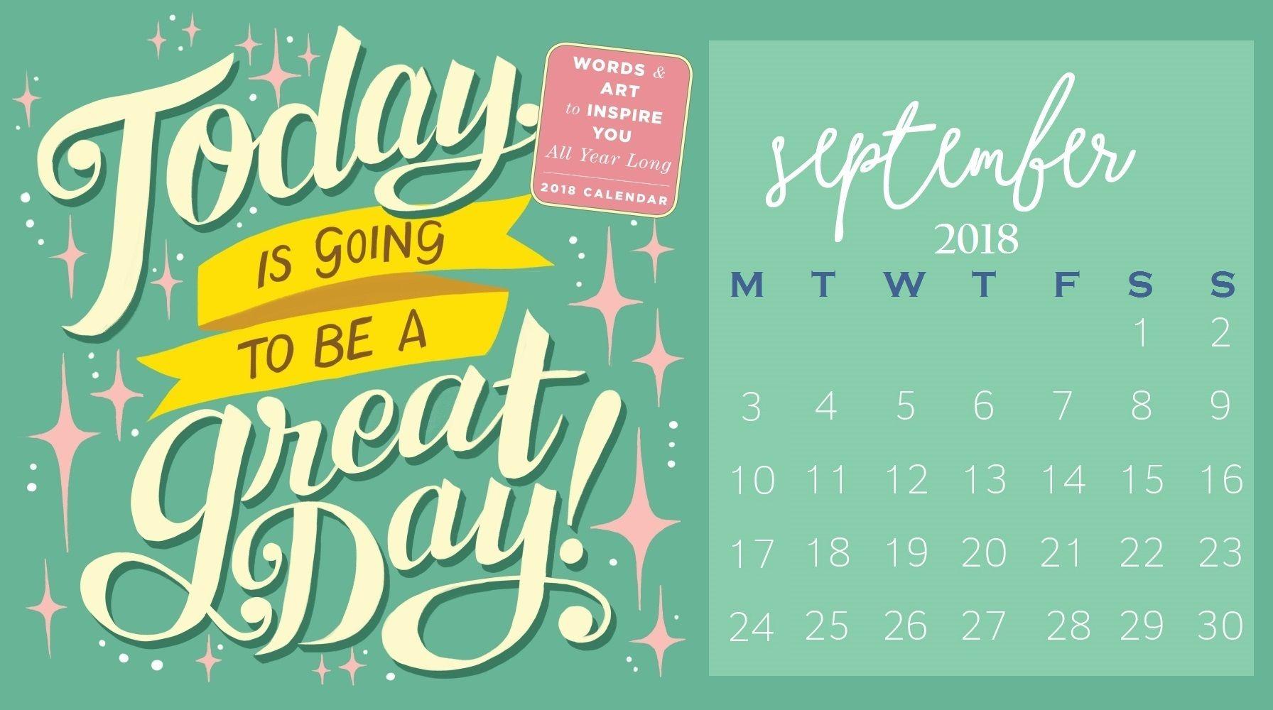 September 2018 Calendar Wallpaper