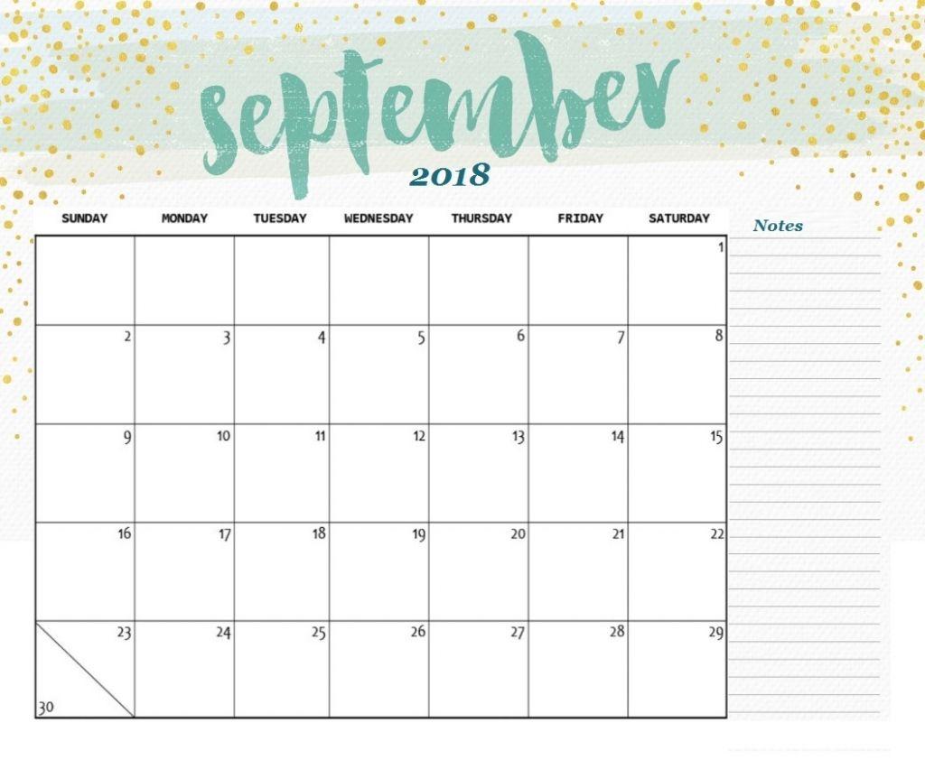 September 2018 Calendar Wallpaper Calendar Printable
