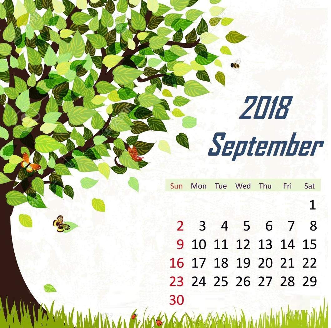 Cute September 2018 Calendar Wallpaper