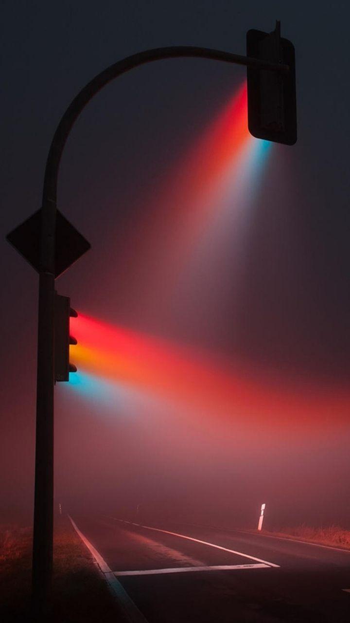 Colorful traffic lights at night. iPhone Wallpaper City Lights