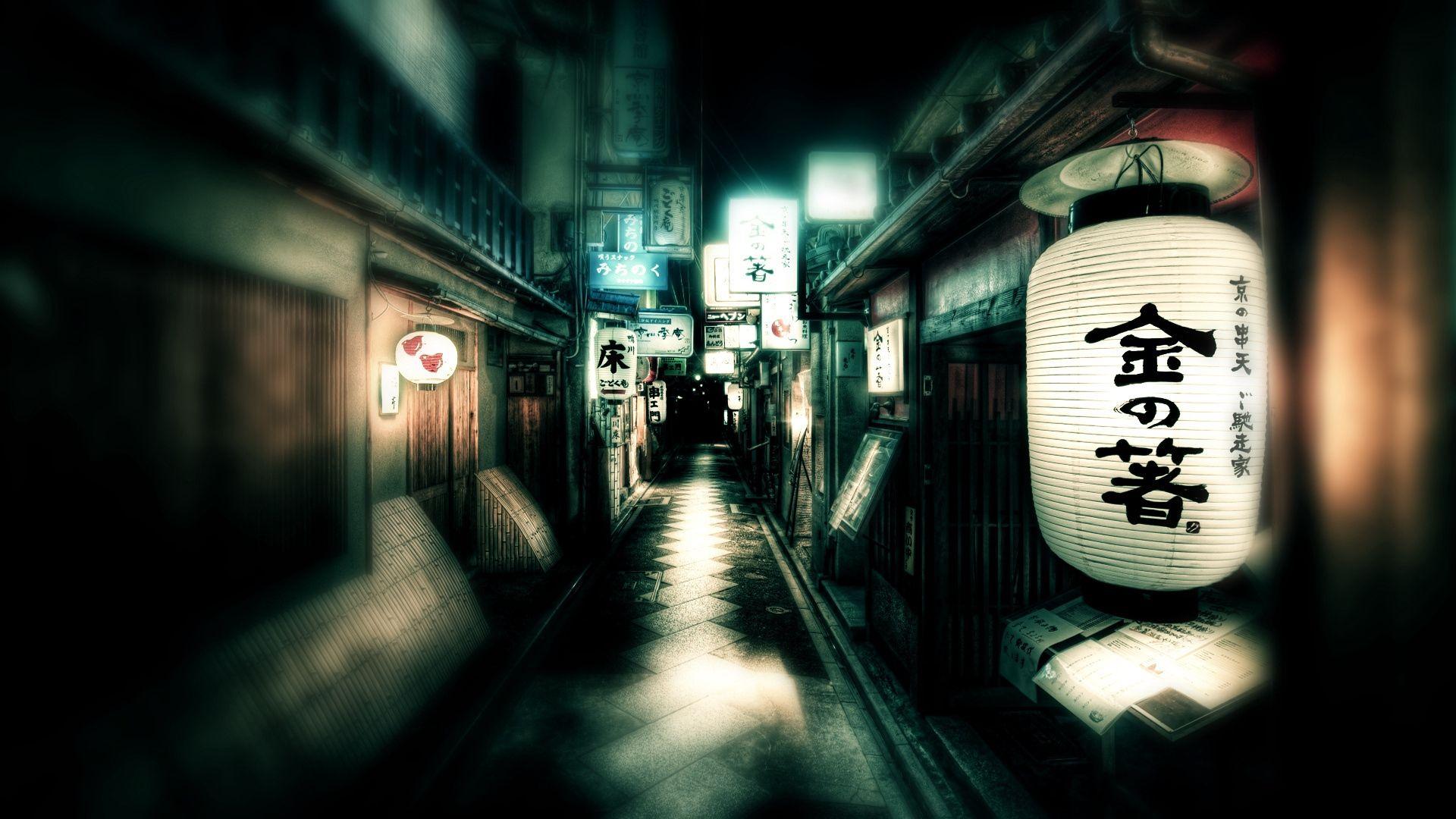 Download wallpaper 1920x1080 japan, street, lights HD background