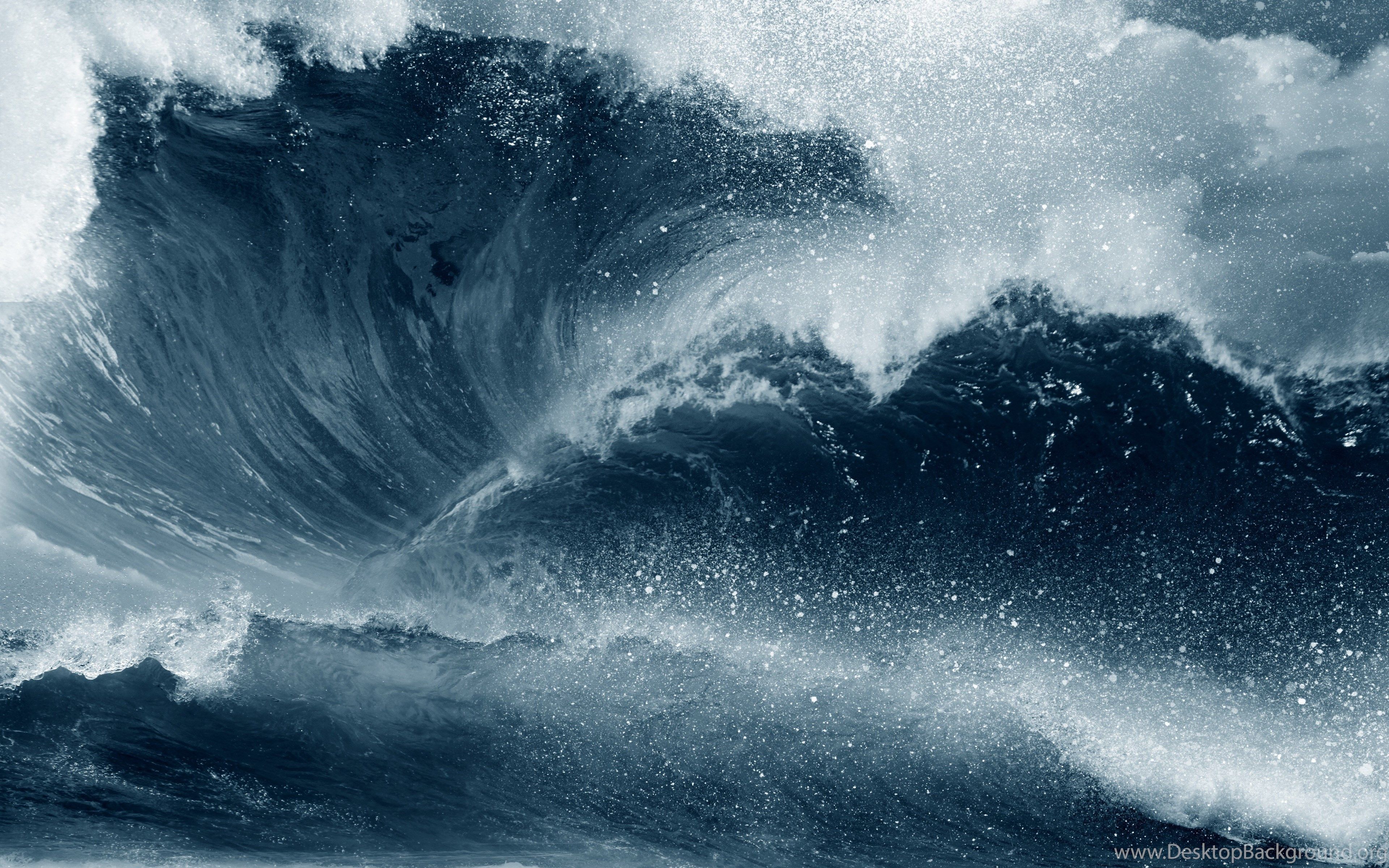 Waves Foam Sea Wave Ocean Wallpaper Desktop Background