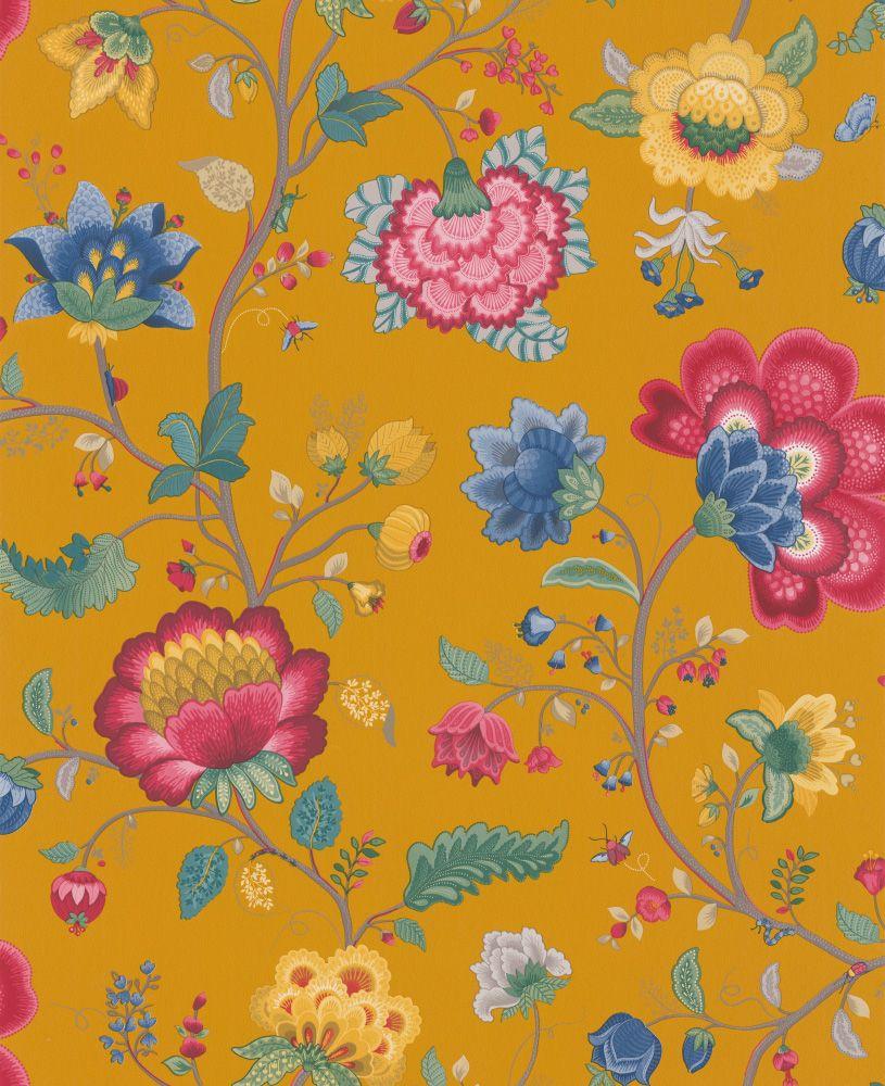 Floral Fantasy by Pip Wallpaper Yellow, Wallpaper Direct