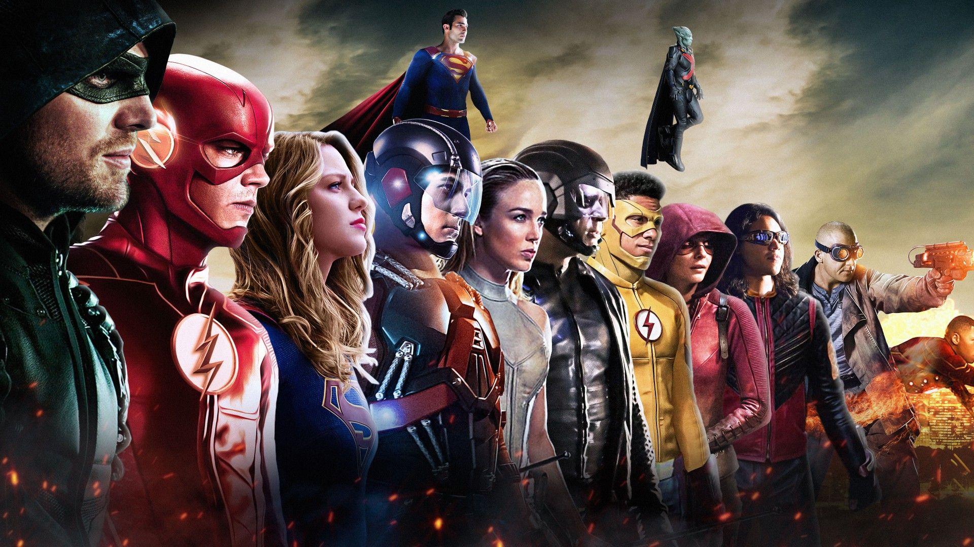 Wallpaper DC Comics, Superheroes, DC TV Crossover, Arrow, The Flash