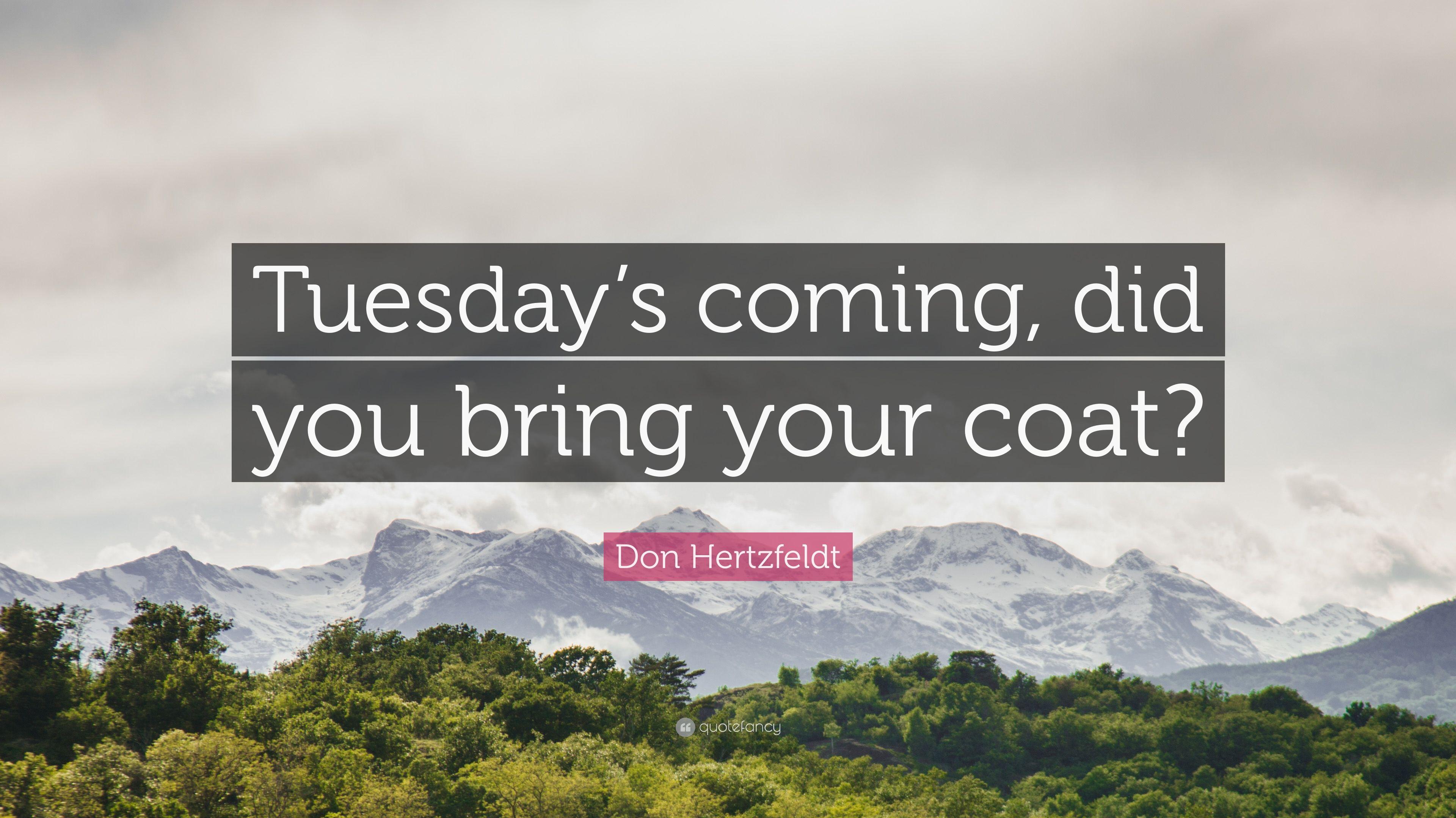 Don Hertzfeldt Quote: “Tuesday's coming, did you bring your coat