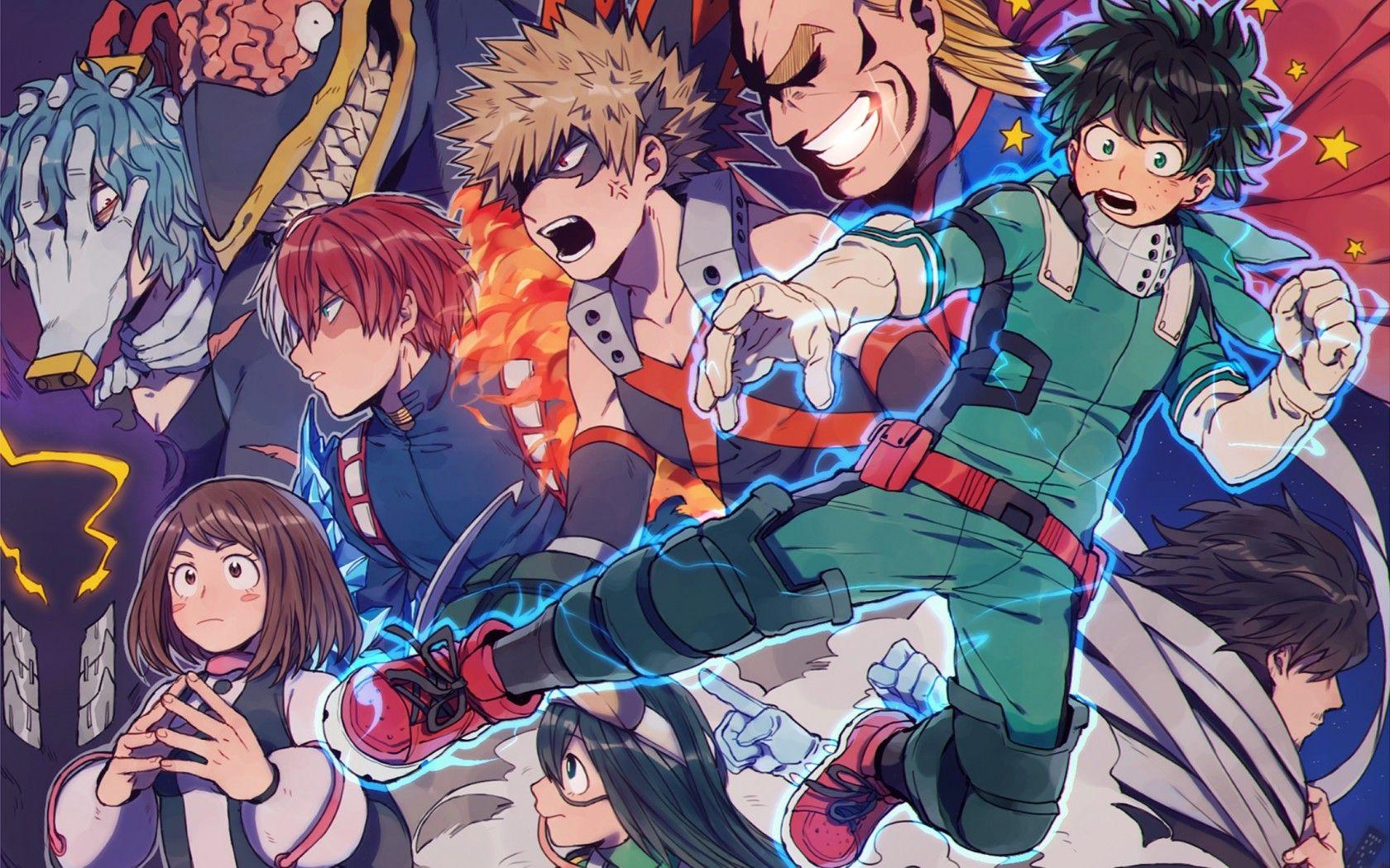 Download 1680x1050 Boku No Hero Academia, Midoriya Izuku, Bakugou