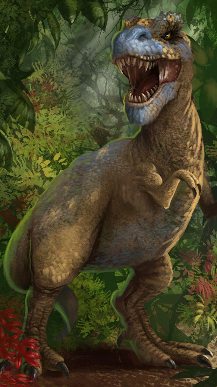 Wallpaper Tyrannosaurus rex Dinosaurs angry Animals Ancient 720x1280
