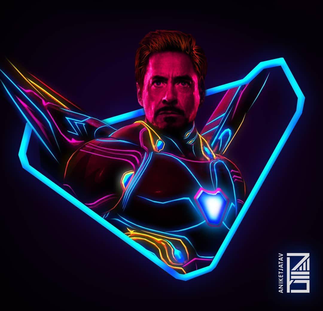 Avengers: Infinity War.. Tony Stark (Iron Man). Vaporwave