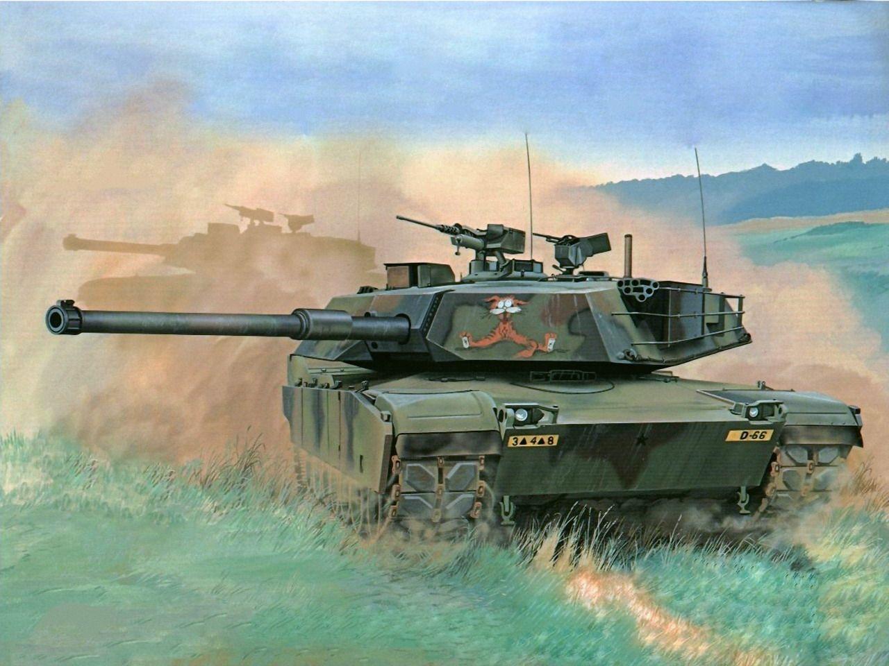 Wallpaper M1 Abrams Tanks American Painting Art Army