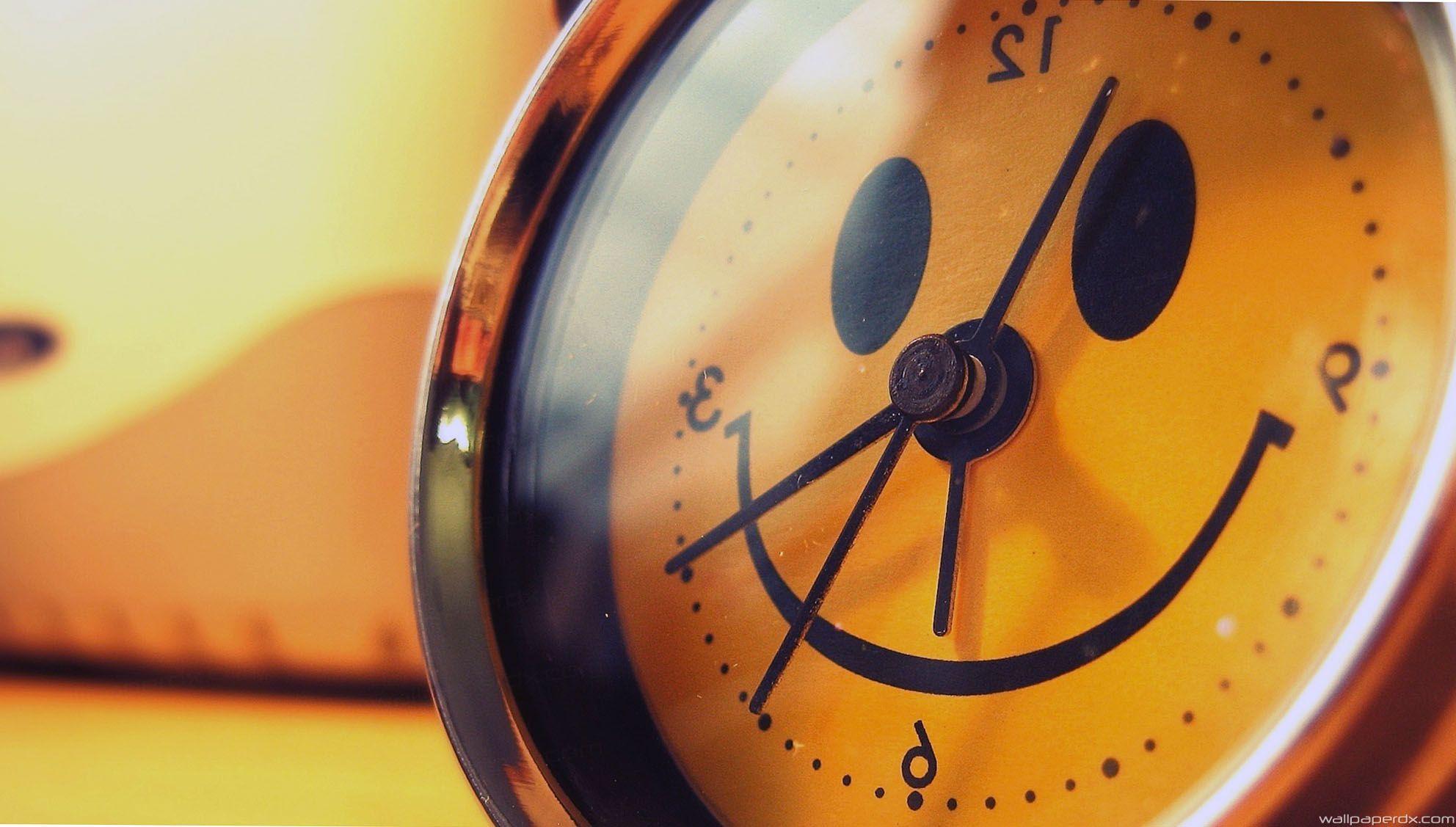 alarm clock smile funny creative design full HD wallpaper