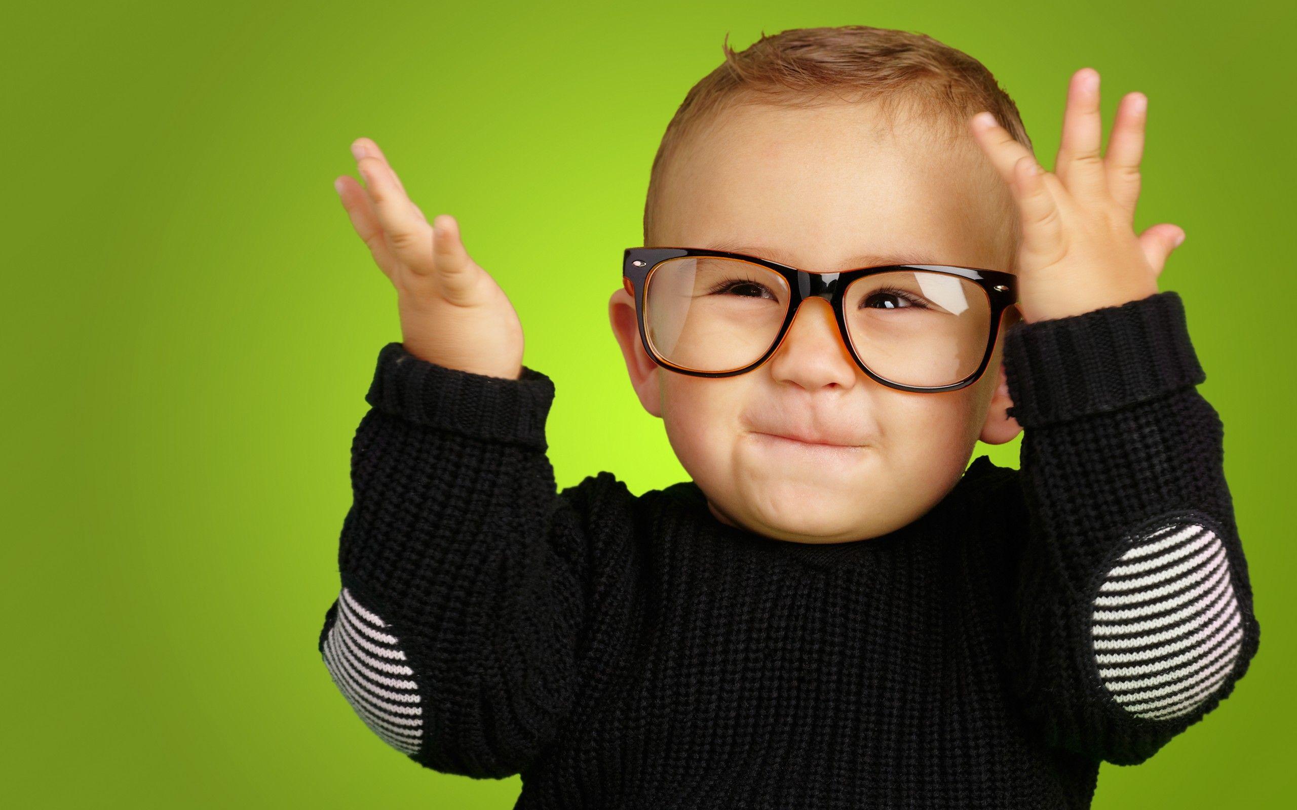 Happy Boy With Glasses Cute Funny Baby Wallpaper In HD Pics