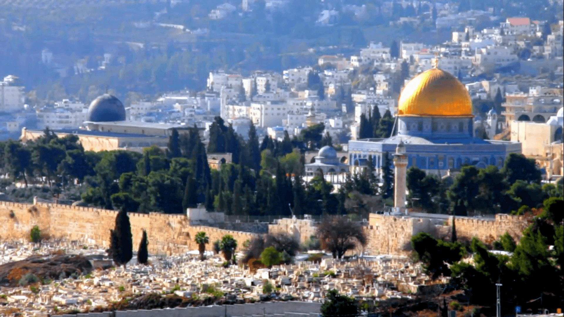 Dome Of The Rock And Al Aqsa Mosque As Viewed From Olives Mount
